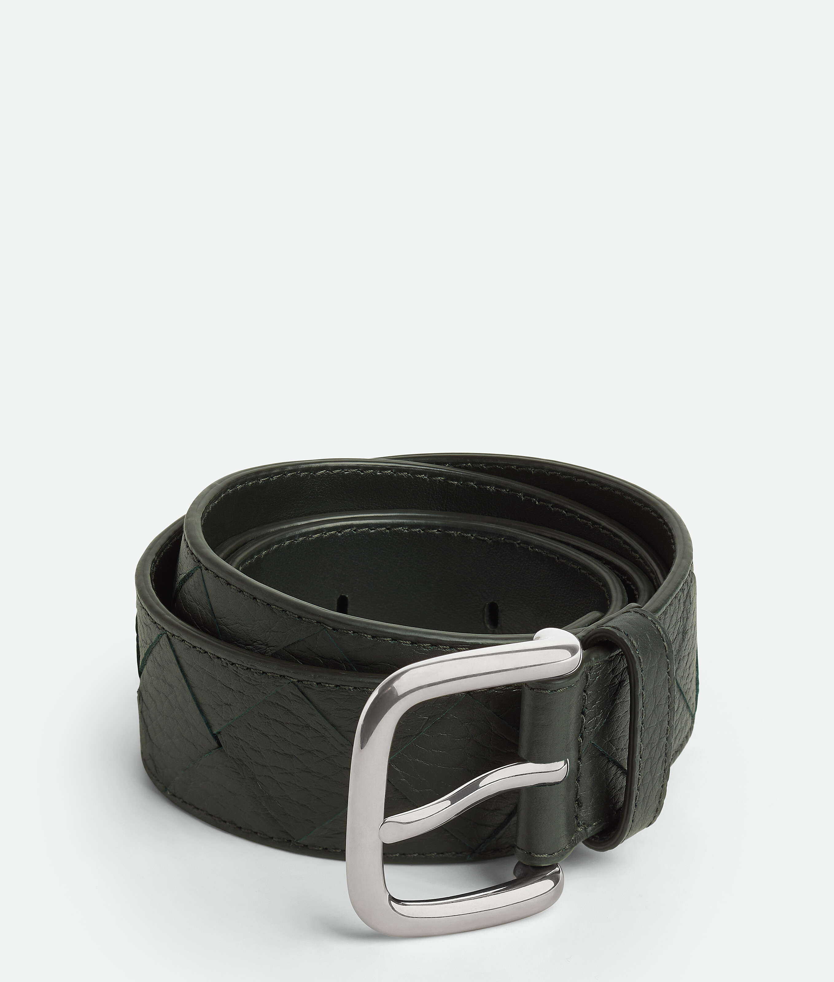 Bottega Veneta Intrecciato Taurillon Belt - Green - Man - 95