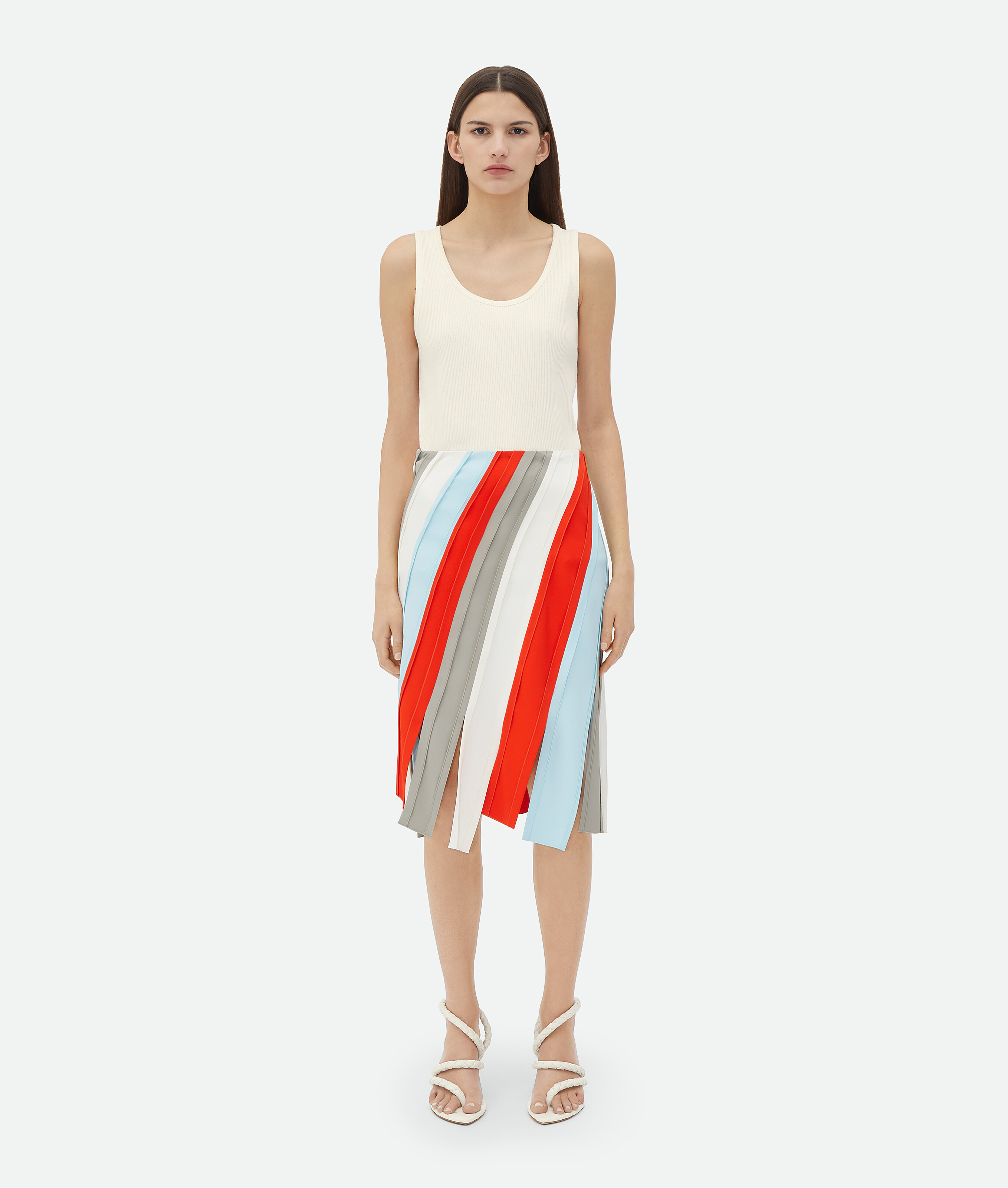 Bottega Veneta Bottega  Veneta Fluid Viscose Stripe Skirt In Multicolor