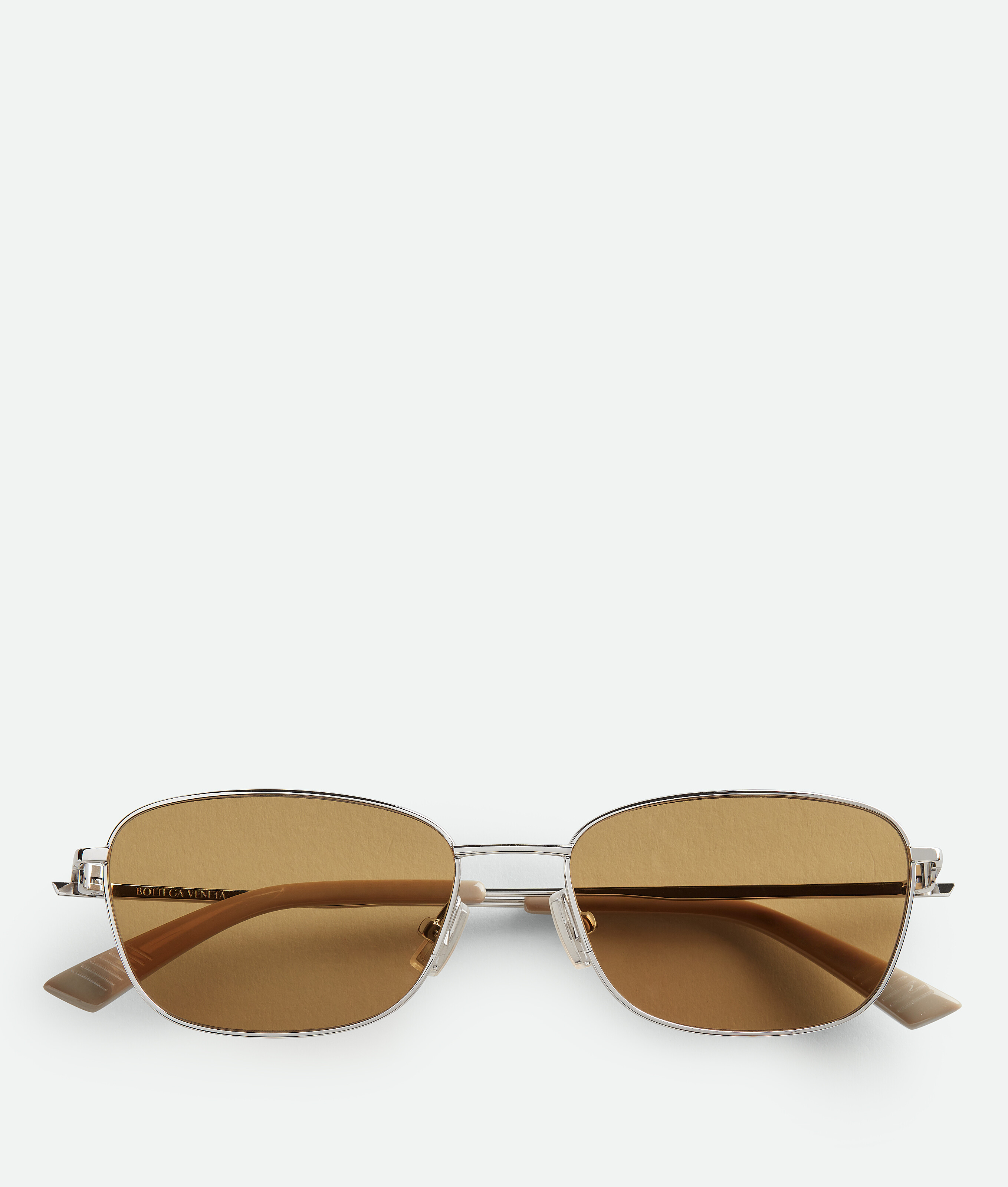 Bottega Veneta Split Rectangular Sunglasses In Brown