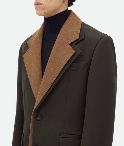 Wool Jacket With Contrasting Collar