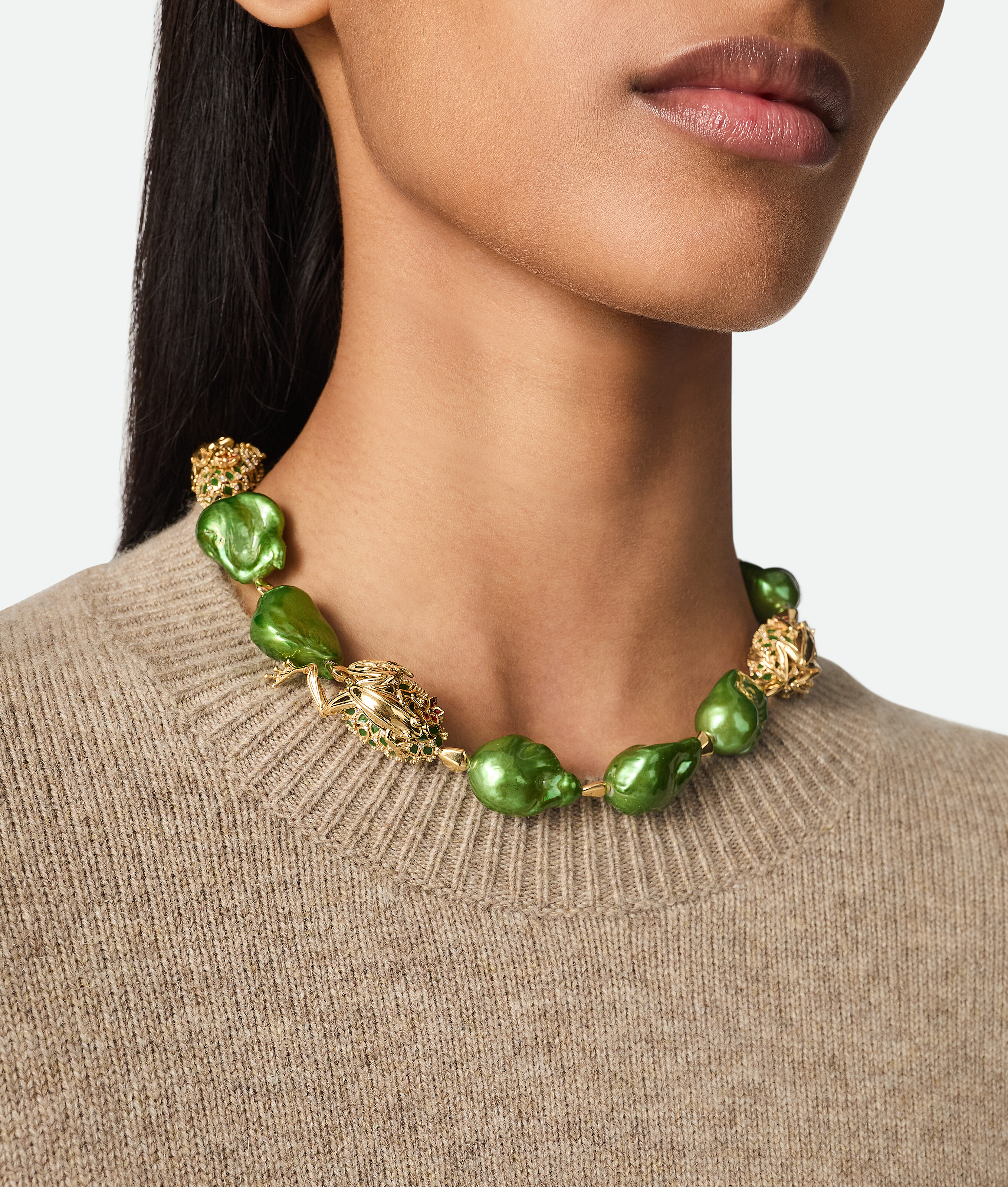 Bottega Veneta Rana Pearls Necklace - Fresh Mint/avocado - Woman