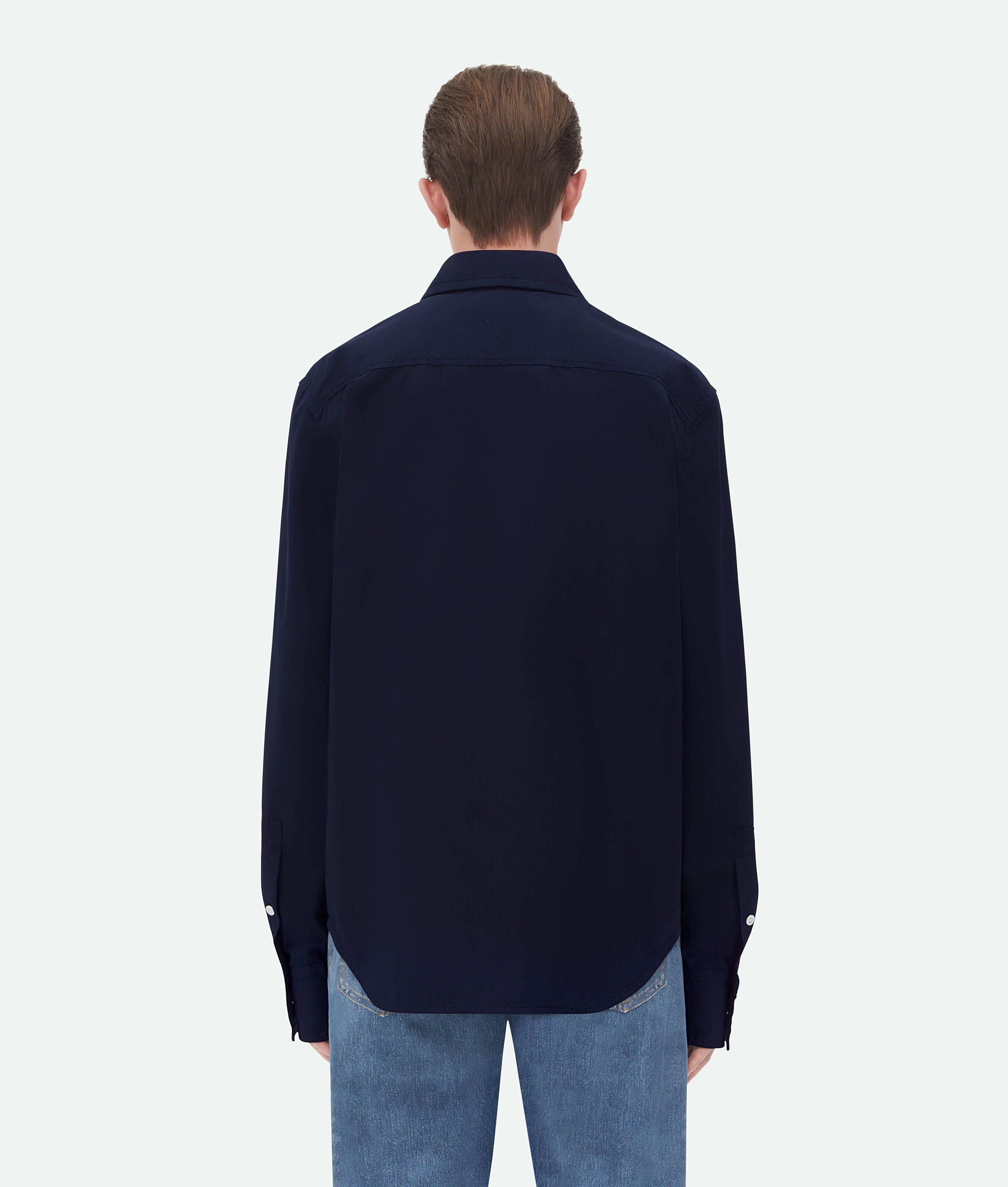 Bottega Veneta Cotton Shirt In Blue