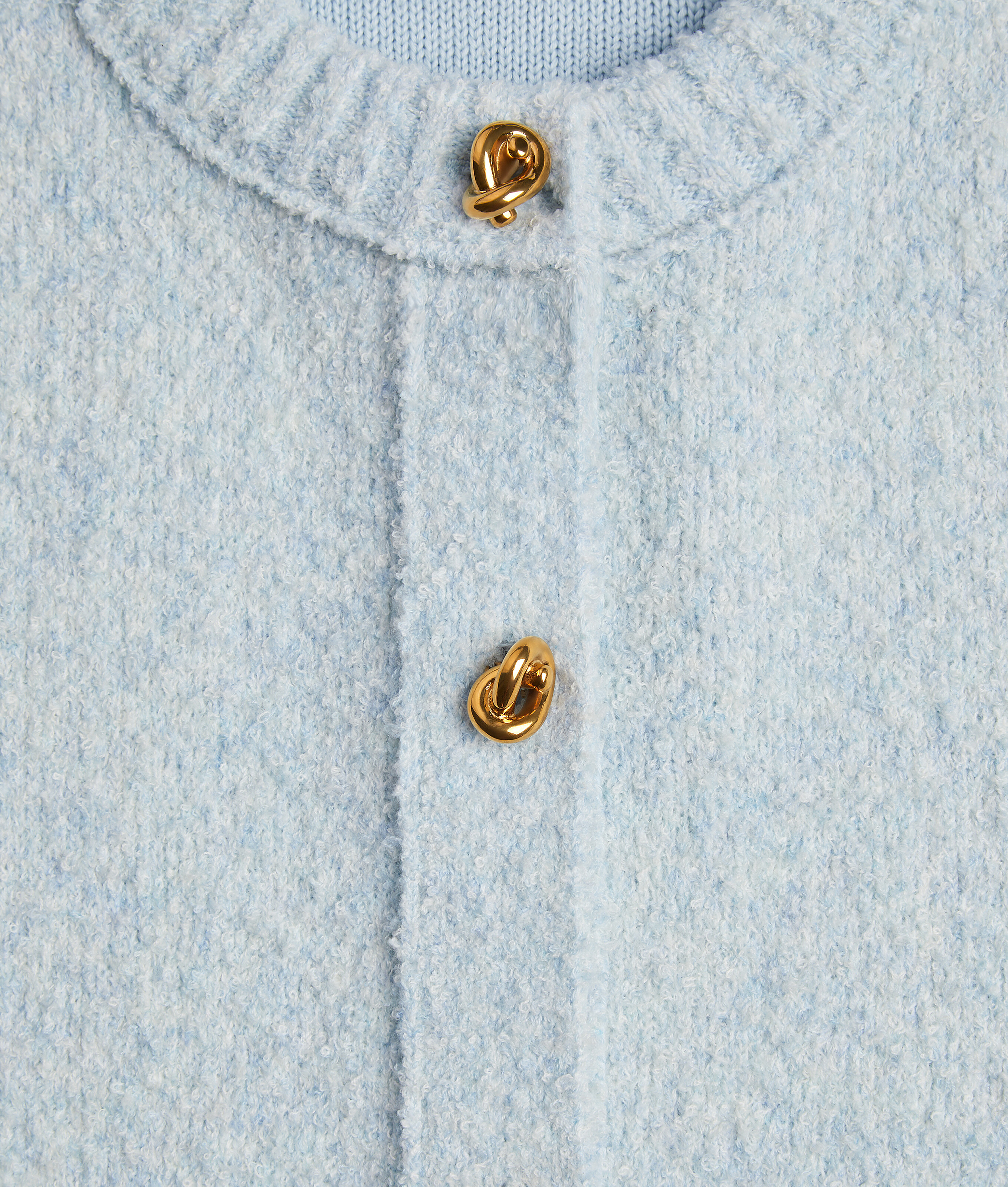 Bottega Veneta Long Sleeved Crewneck Cardigan In Gray