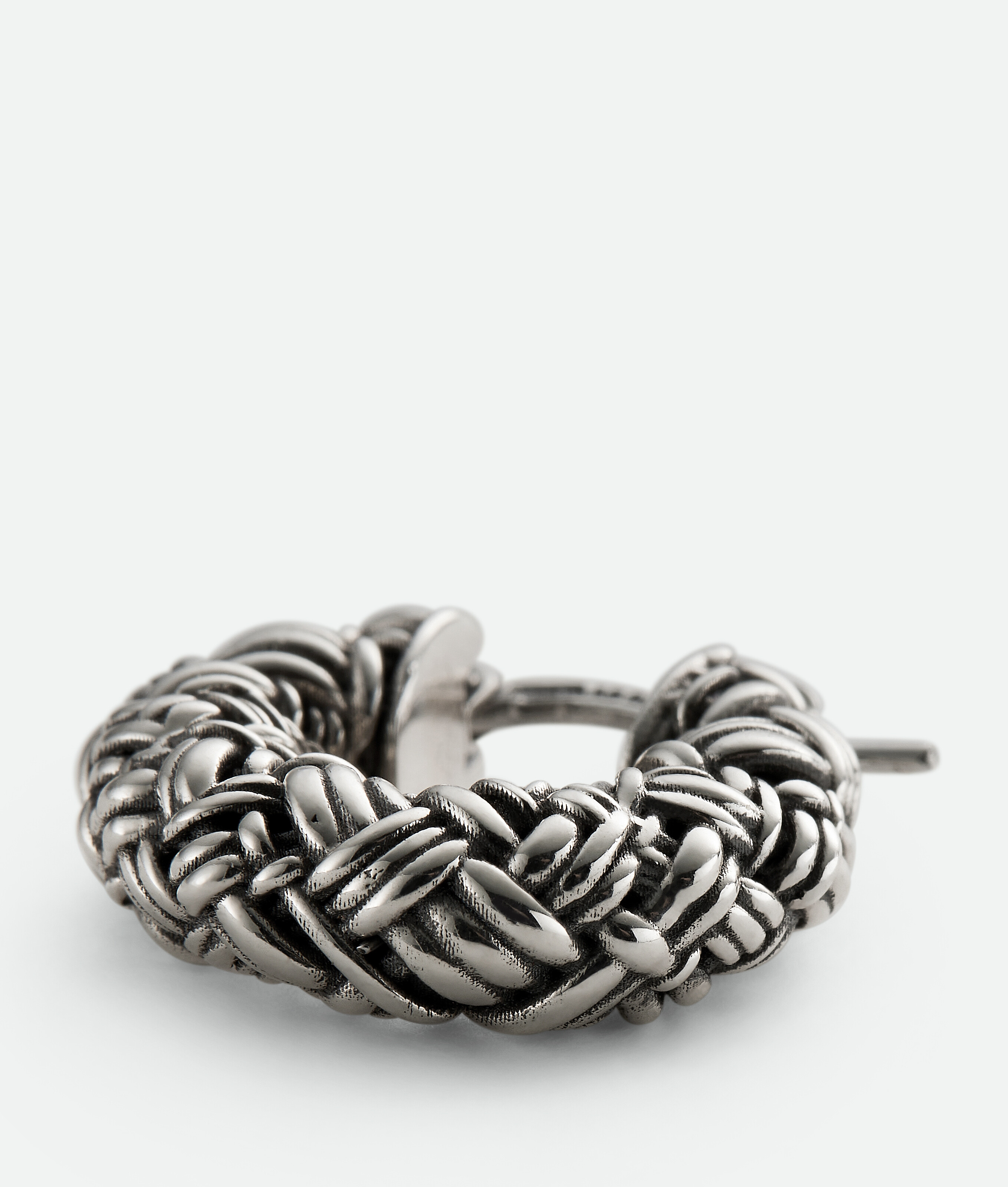 Bottega Veneta Intreccio Hoop Ohrringe In Silver