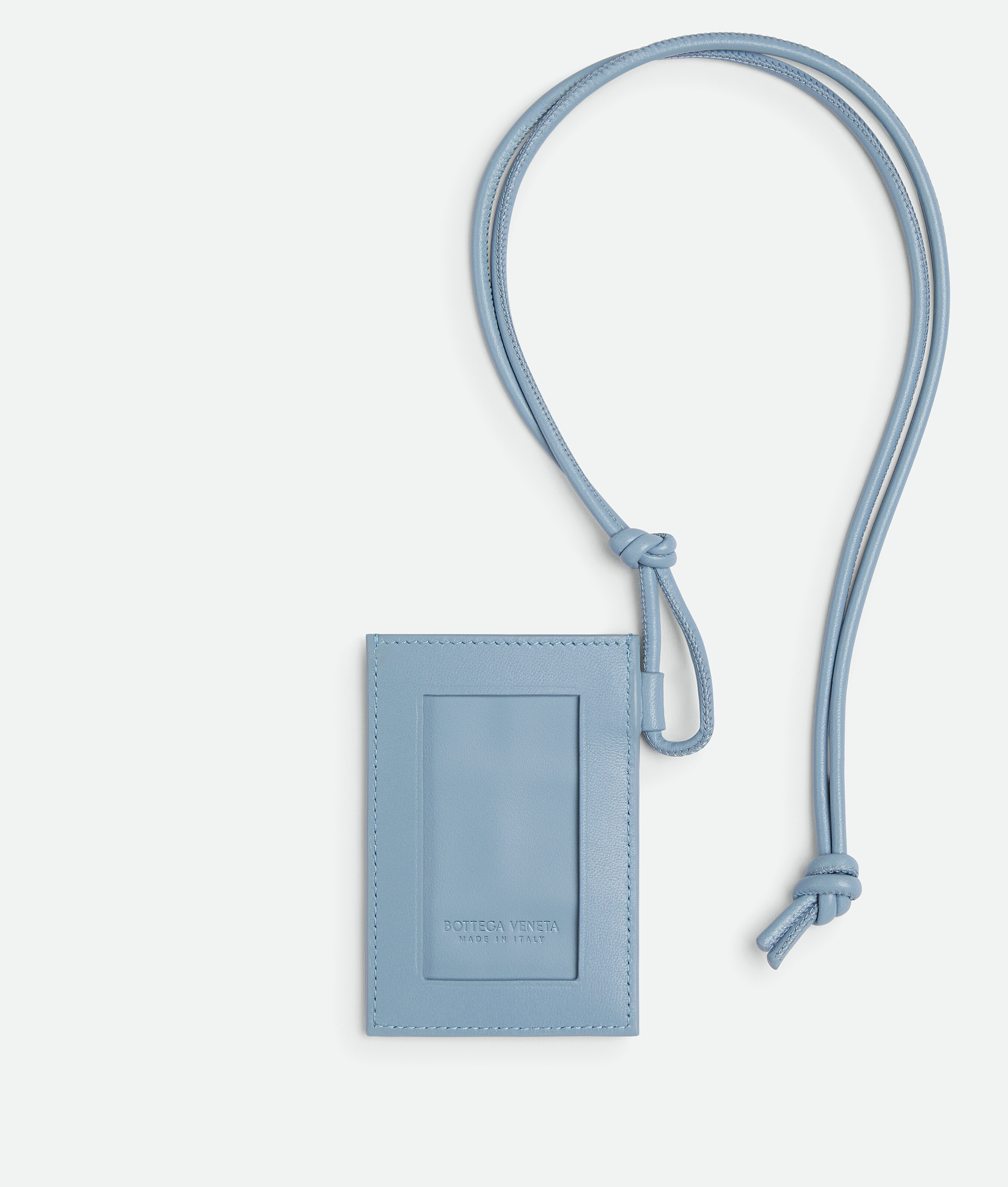 Shop Bottega Veneta Cassette Badge Holder In Blue