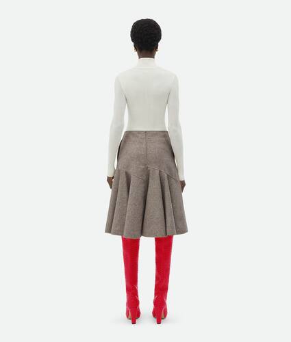 Wool Flannel A-Line Skirt