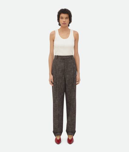 Display a large version of the product image 1 - Wool And Cotton Pied De Poule Trousers