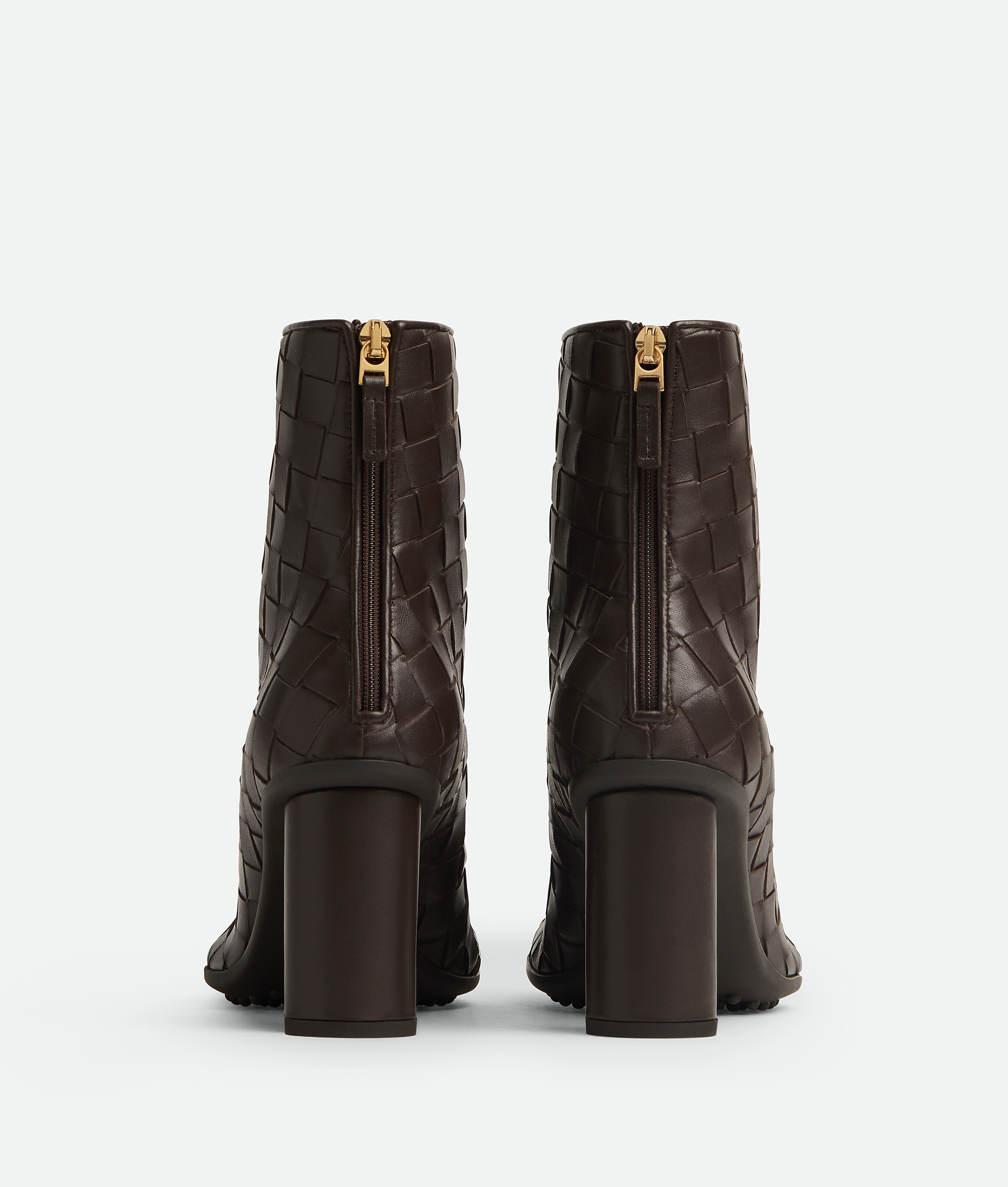 Bottega Veneta Atomic 75 Intrecciato Leather Ankle Boots In Black
