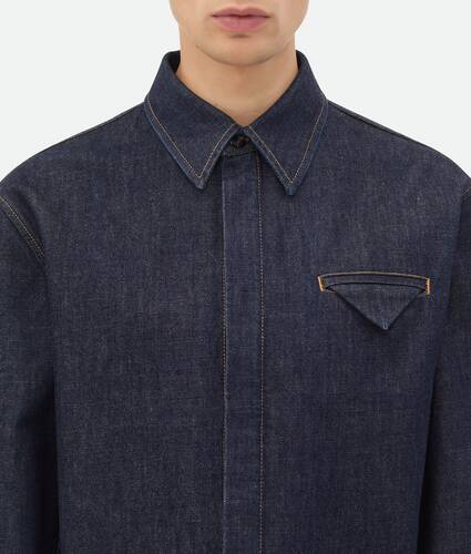 Chemise en denim indigo