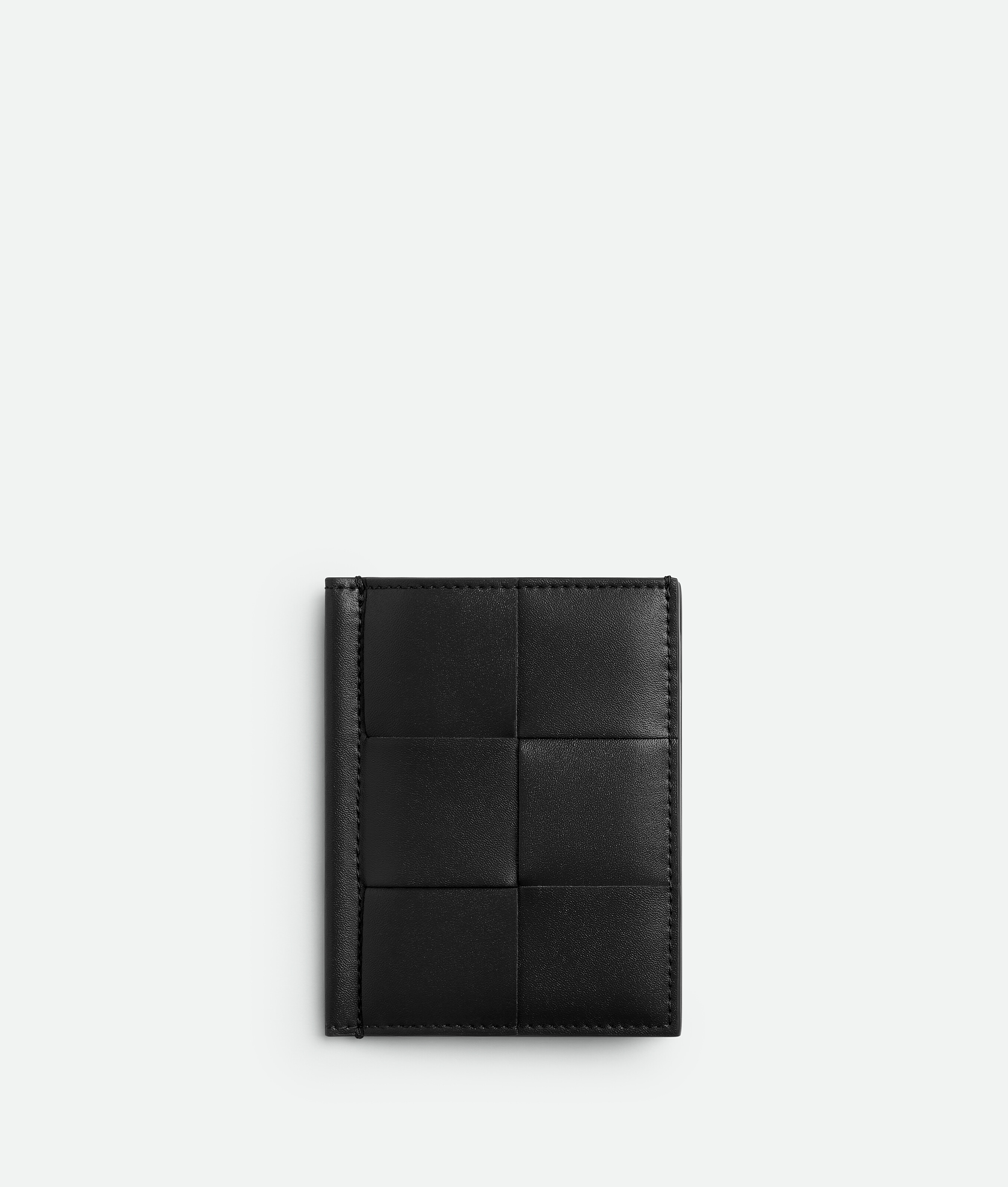 Bottega Veneta Cassette Slim Flap Card Case In Black