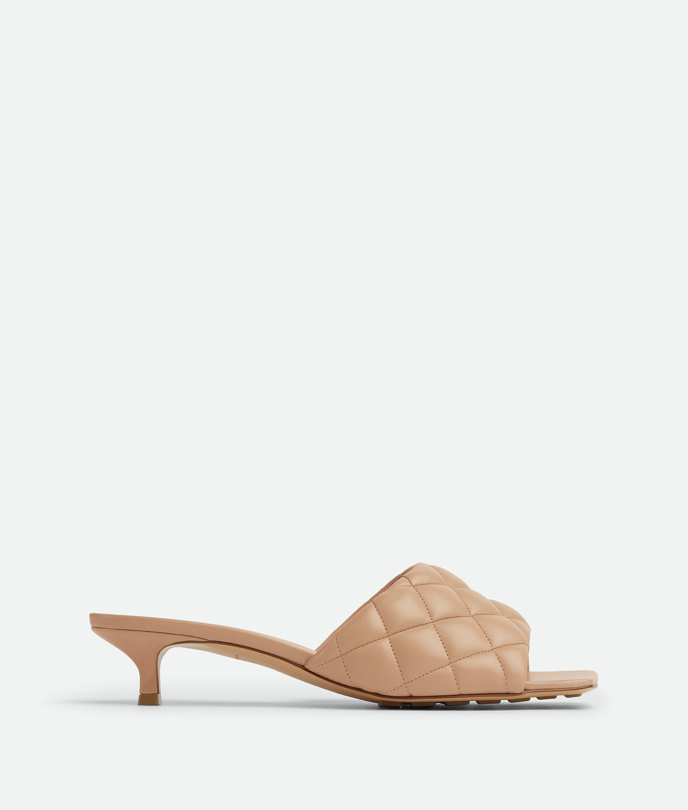 Bottega Veneta 45mm Padded Metallic Leather Sandals In Beige