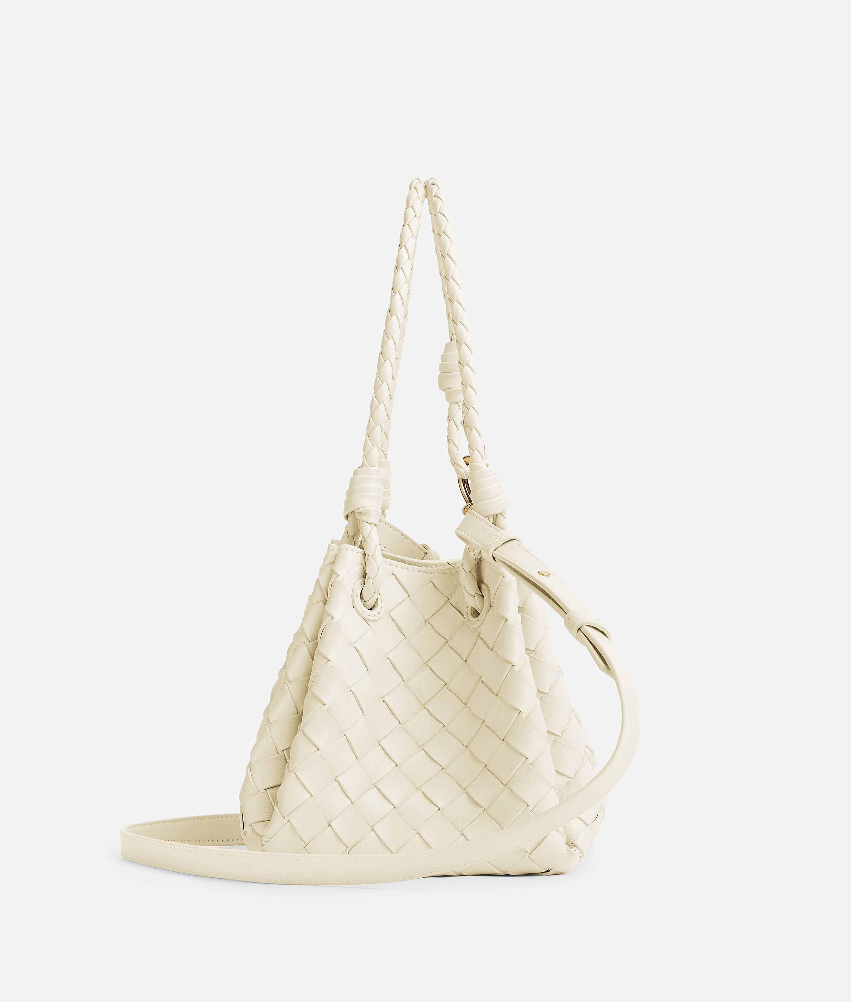 Shop Bottega Veneta Small Andiamo Parachute In Sea Salt