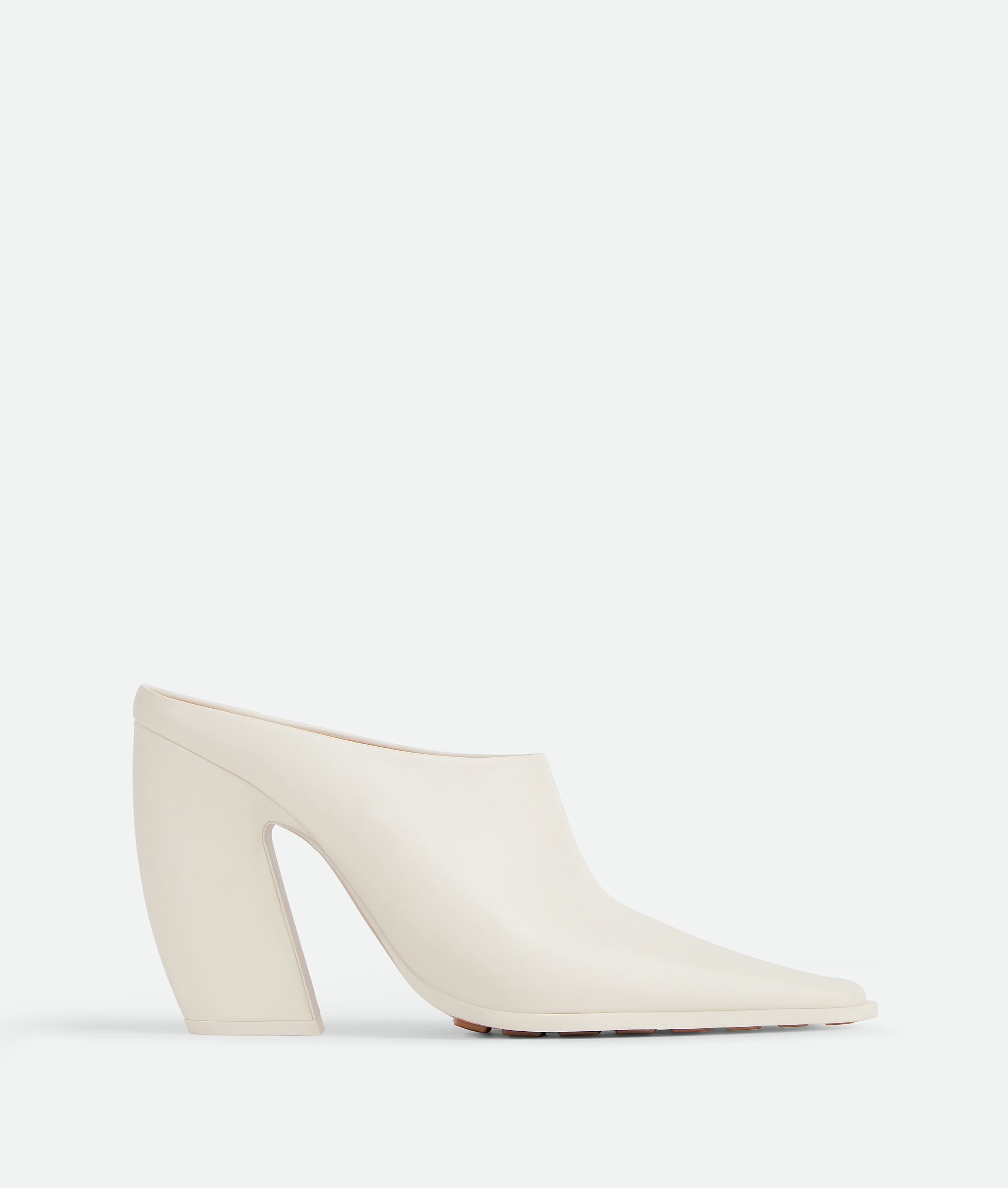 Bottega Veneta Leather Tex Mules With Covered Heel 10cm In White