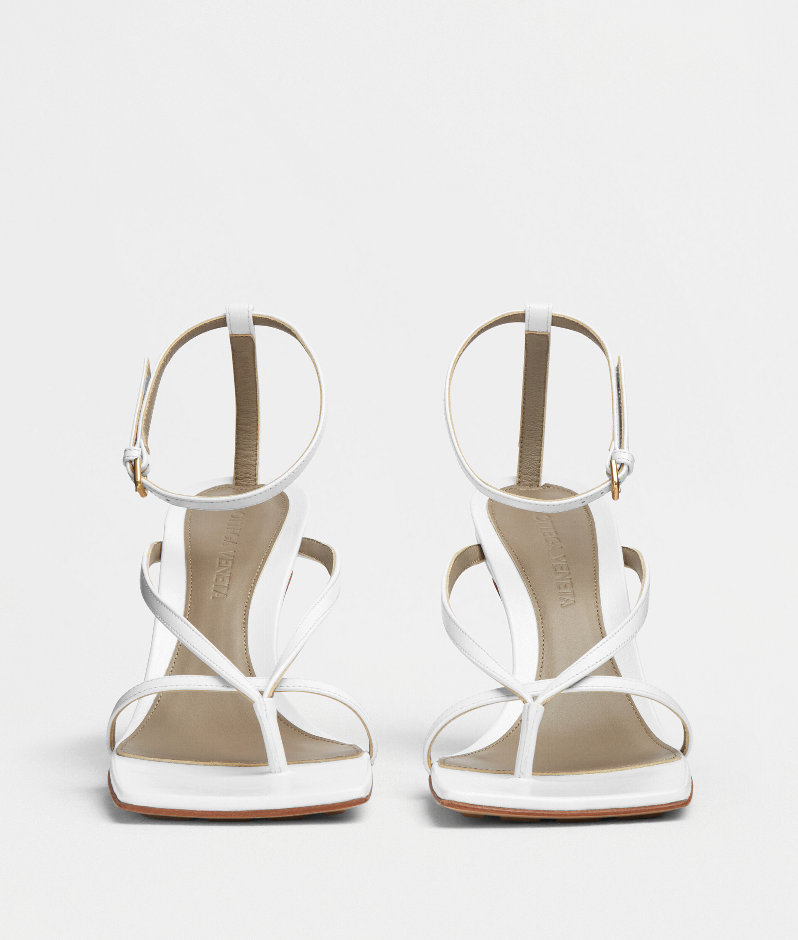 Shop Bottega Veneta Stretch Strap Sandal In Blanc