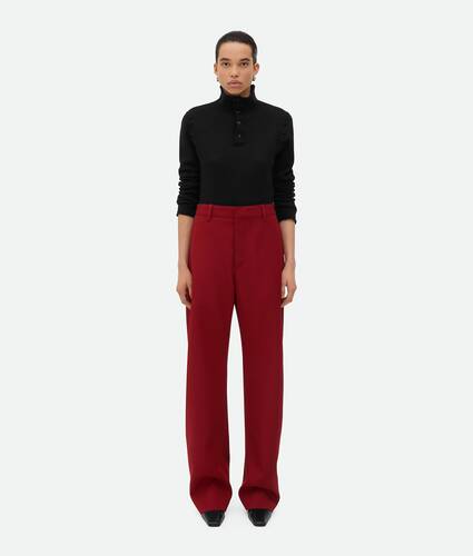 Wool Twill Rounded Leg Trousers