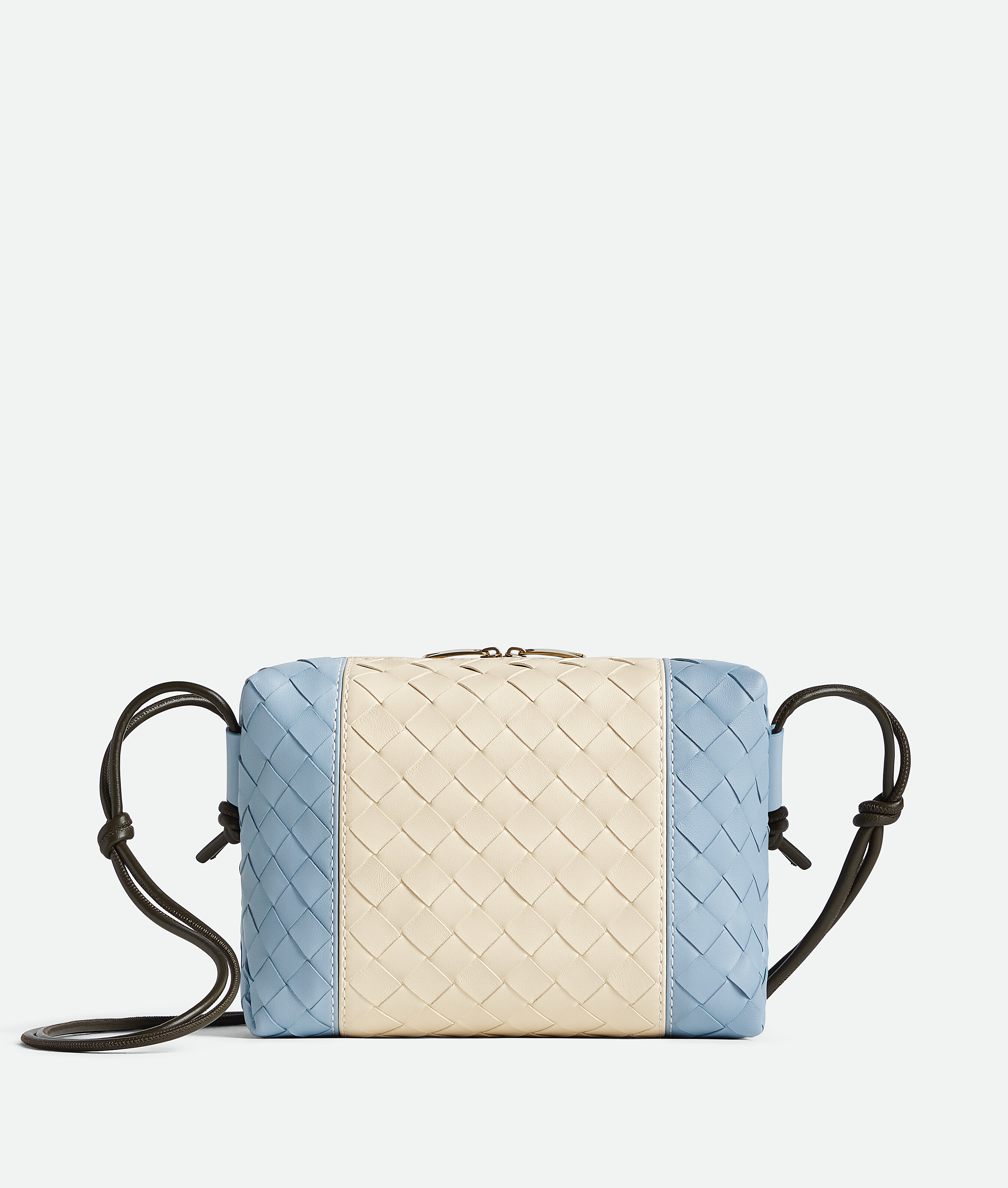 Bottega Veneta Small Loop Camera Bag In Sea Salt/ice/kaki