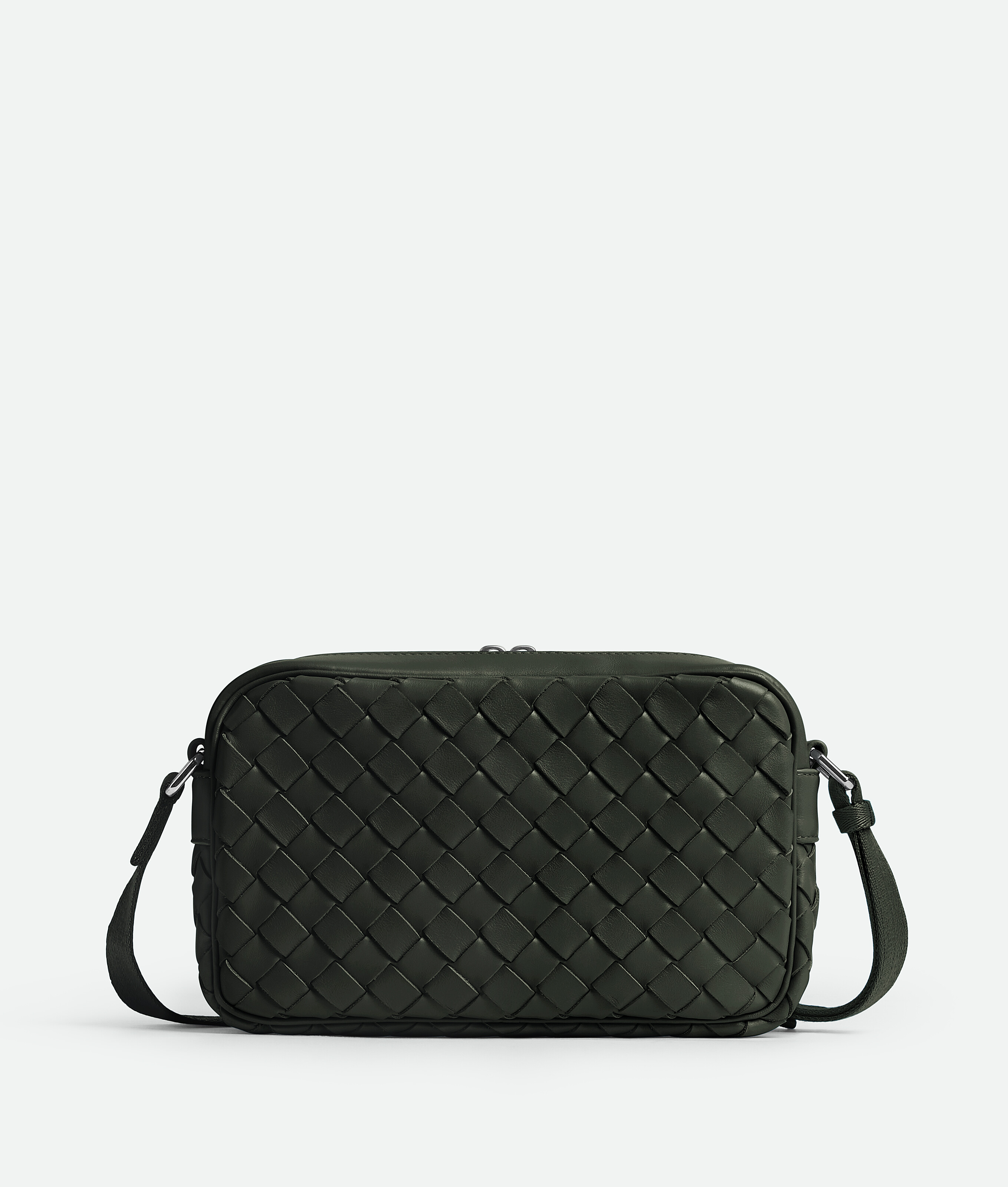 Bottega Veneta® Small Intrecciato Camera Bag in Dark Green. Shop