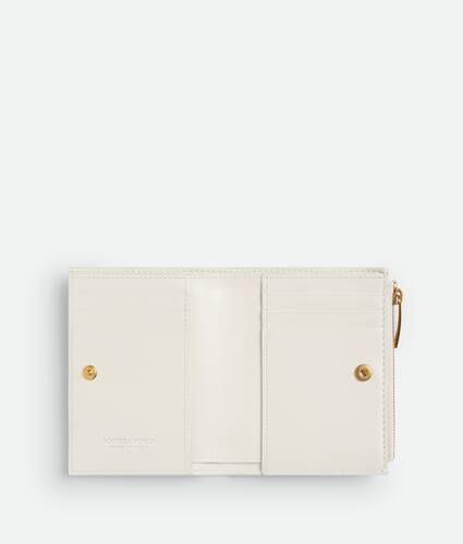 Small Intrecciato Bi-Fold Zip Wallet