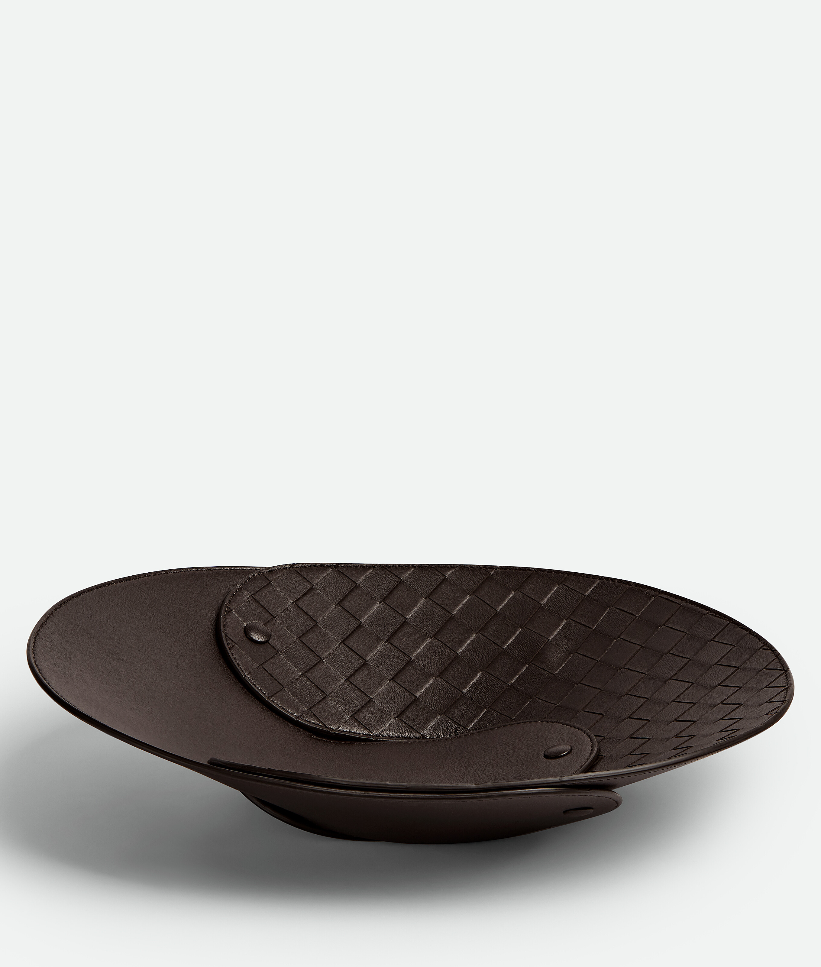 Bottega Veneta Interlocking Leather Tray In Fondant