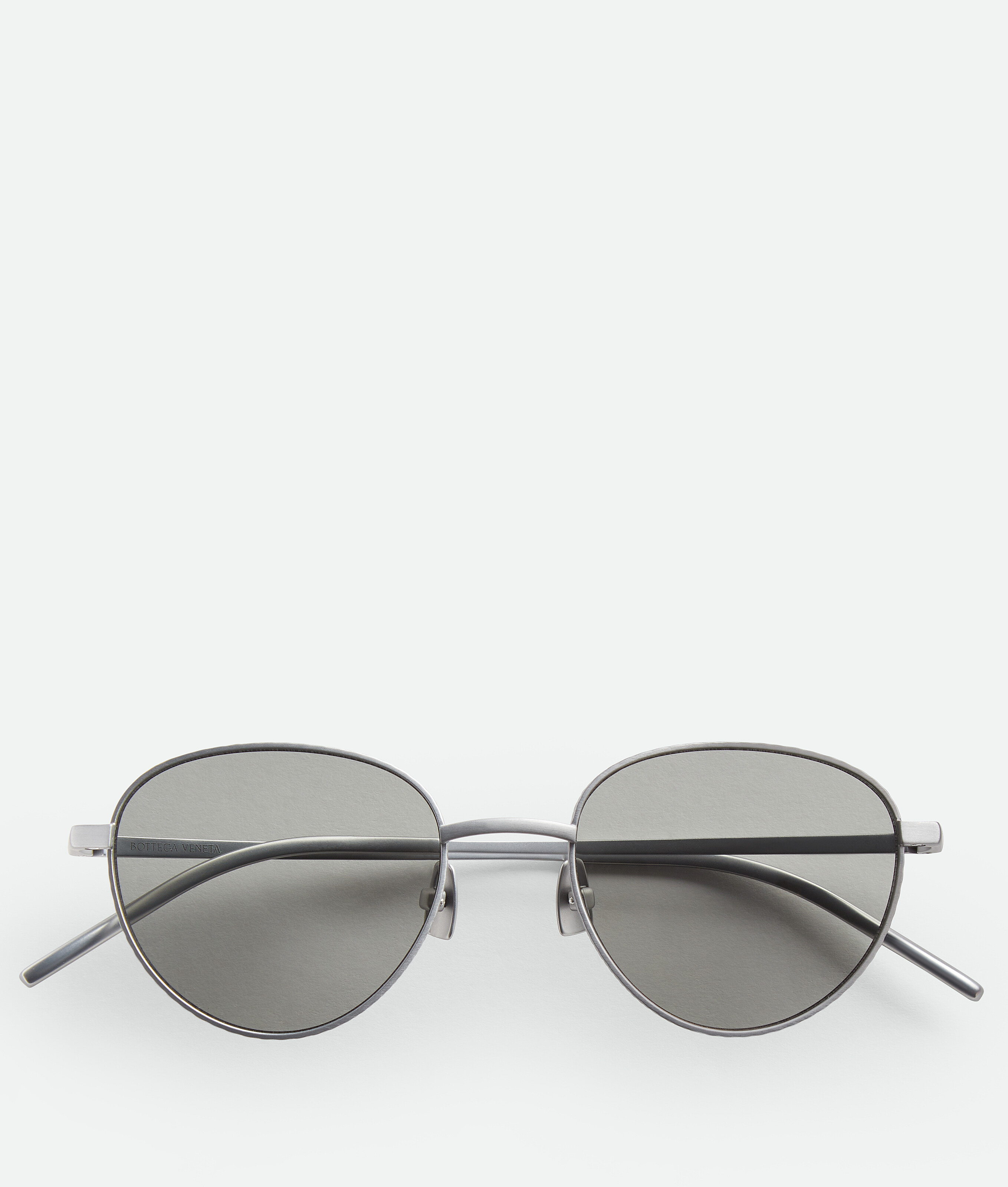 Bottega Veneta Intrecciato Panthos Sunglasses - Silver - Unisex -