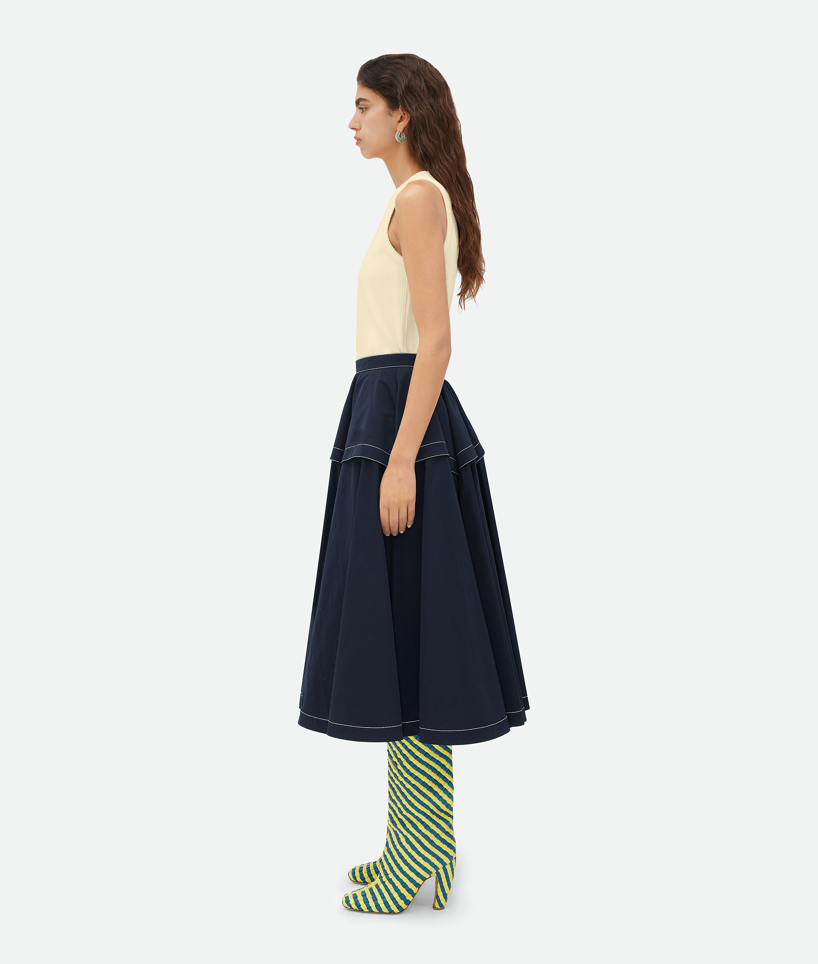 Bottega Veneta Tech Nylon Skirt In Blue