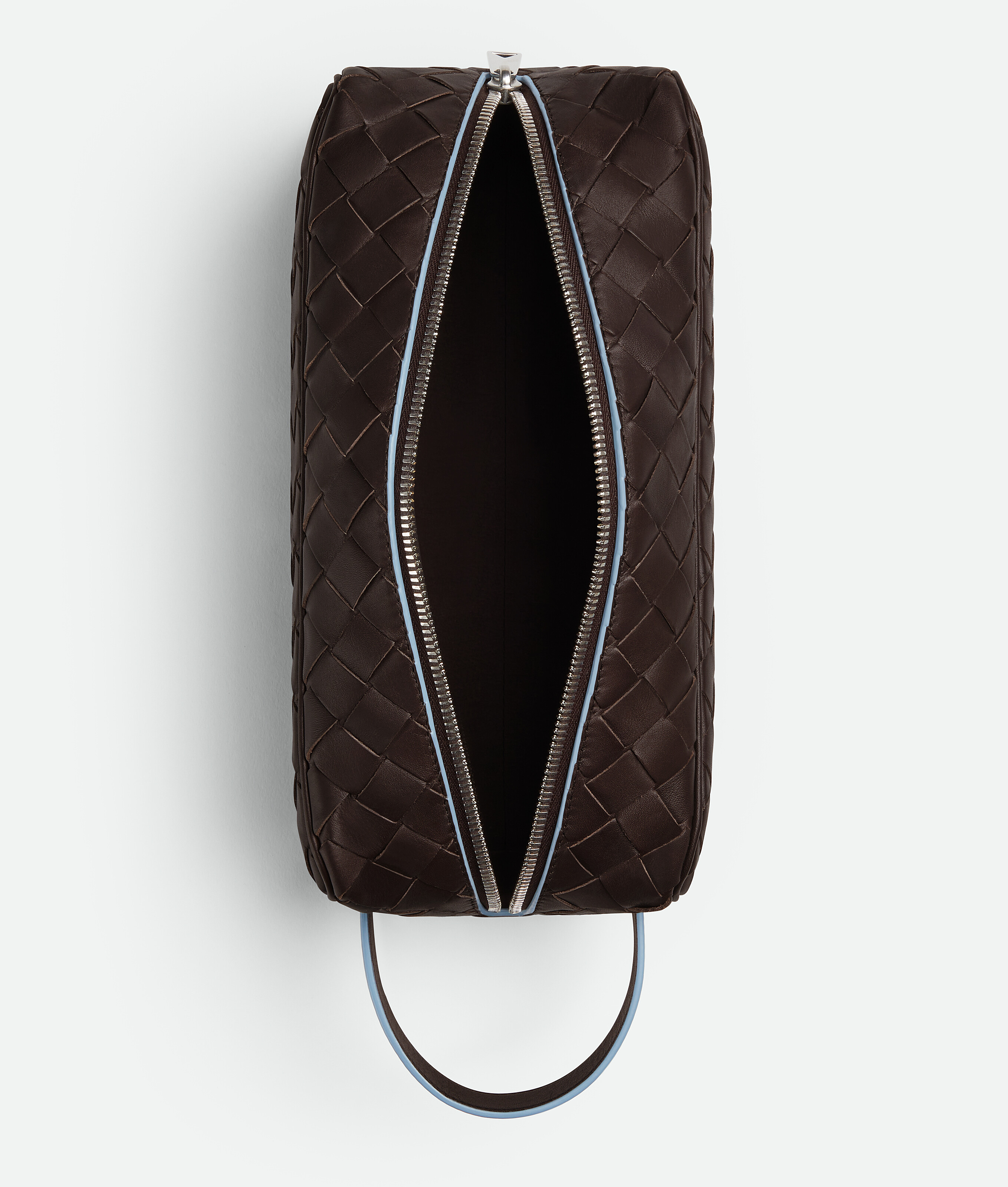 Shop Bottega Veneta Intrecciato Travel Pouch In Brown