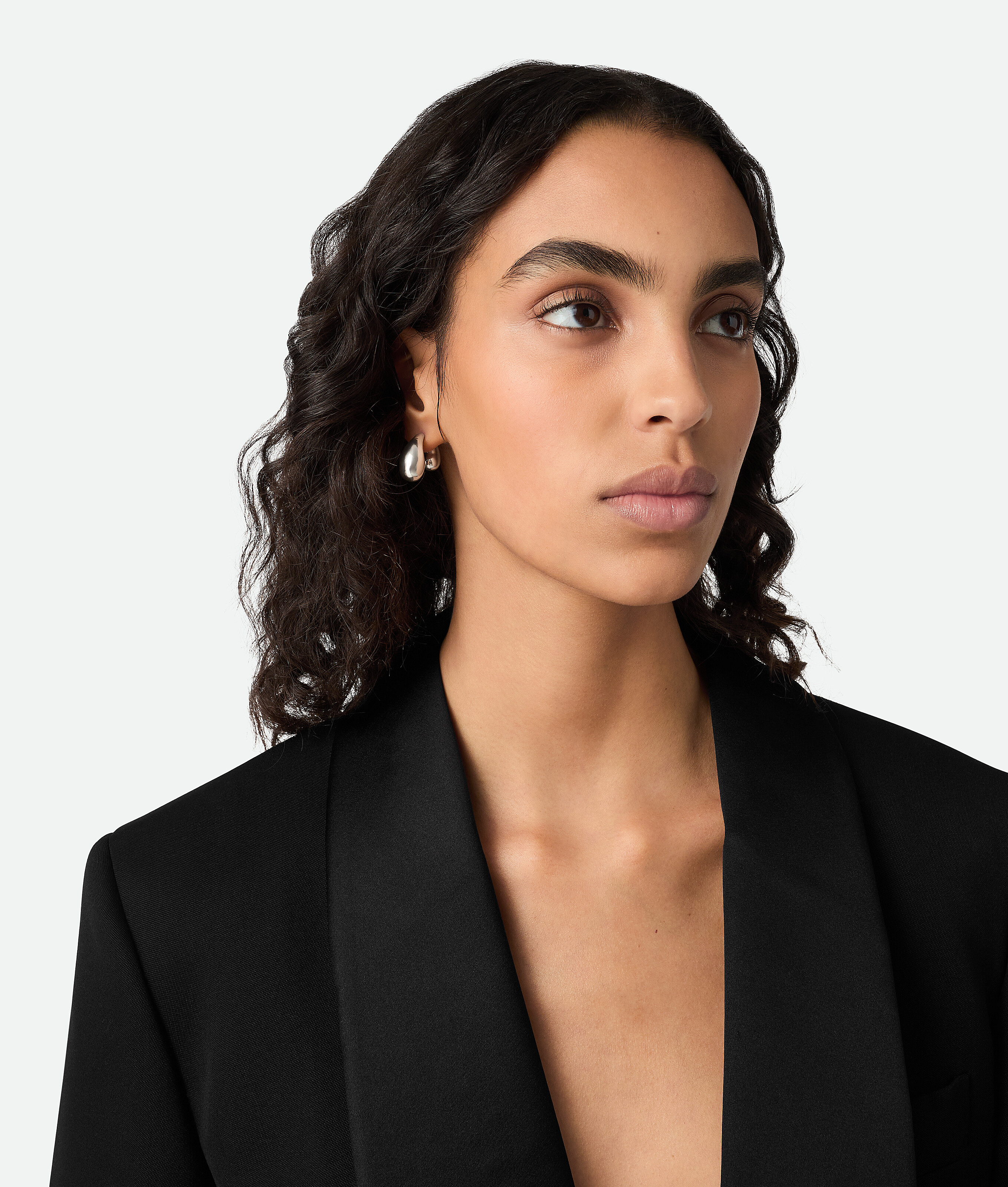 Bottega Veneta Mini Pendant Earrings In Silver