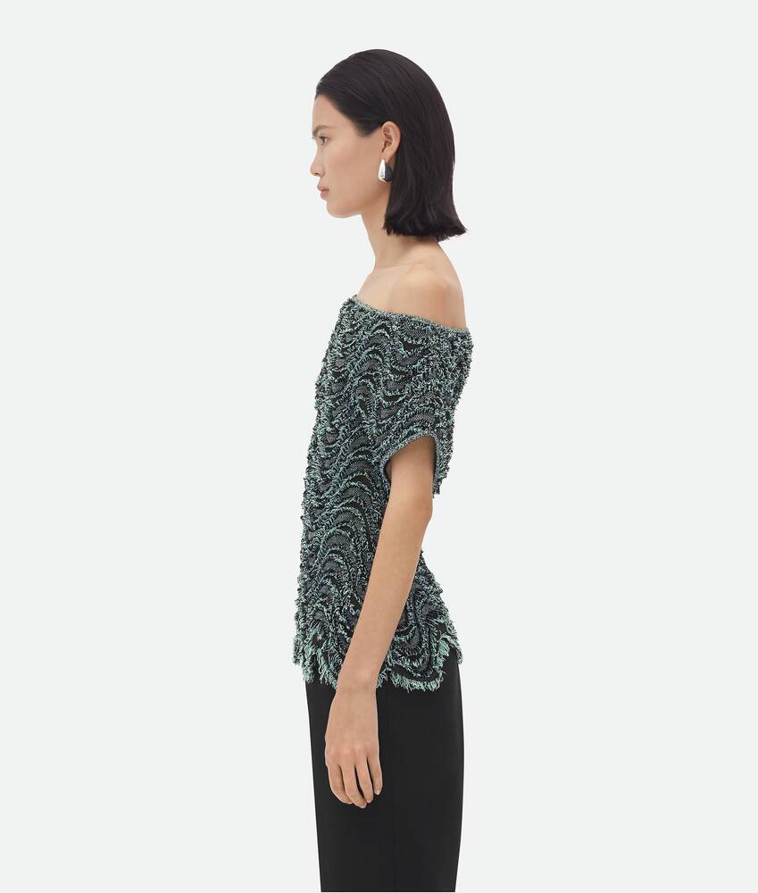 Display a large version of the product image 2 - Textured Viscose Top With Weaved Fringes