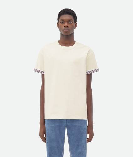 Ein größeres Bild des Produktes anzeigen 1 - Doppellagiges Gestreiftes T-Shirt Aus Baumwolle