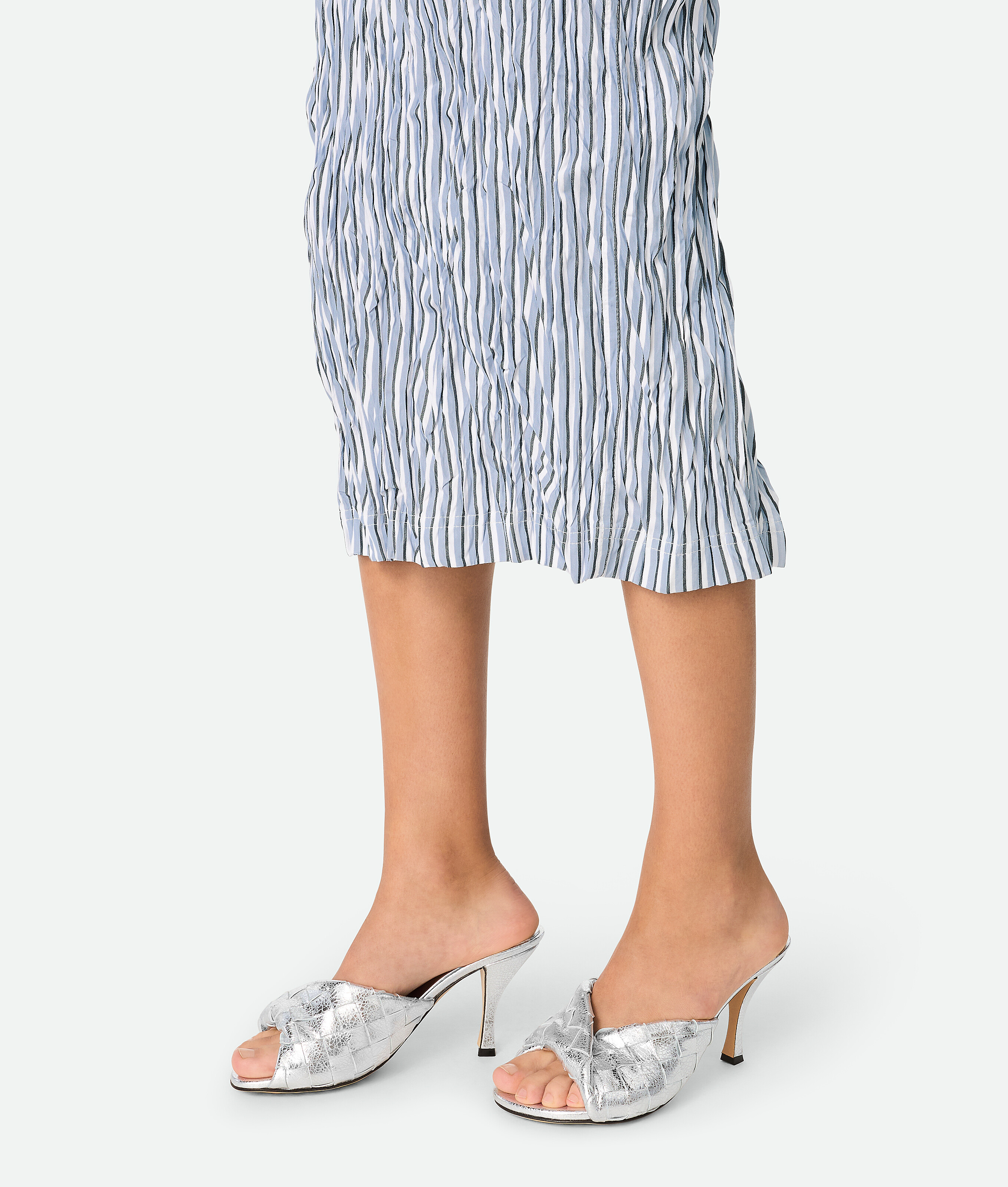 Bottega Veneta Blink Mules In Silver