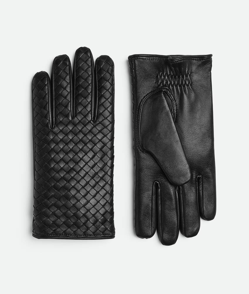 Afficher une grande image du produit 1 - Gants en cuir Intrecciato