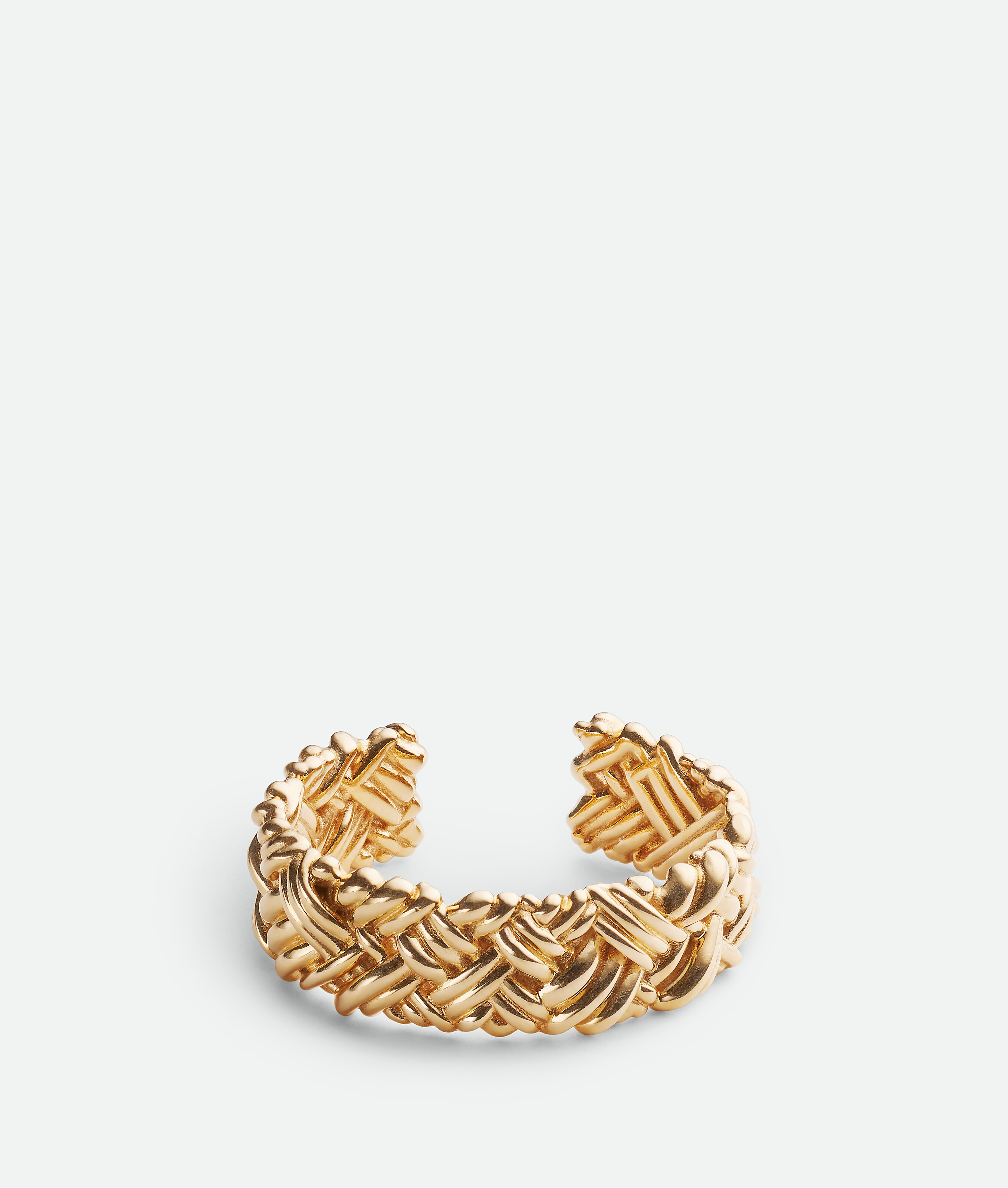 Bottega Veneta Intreccio Large Cuff Bracelet In Yellow Gold