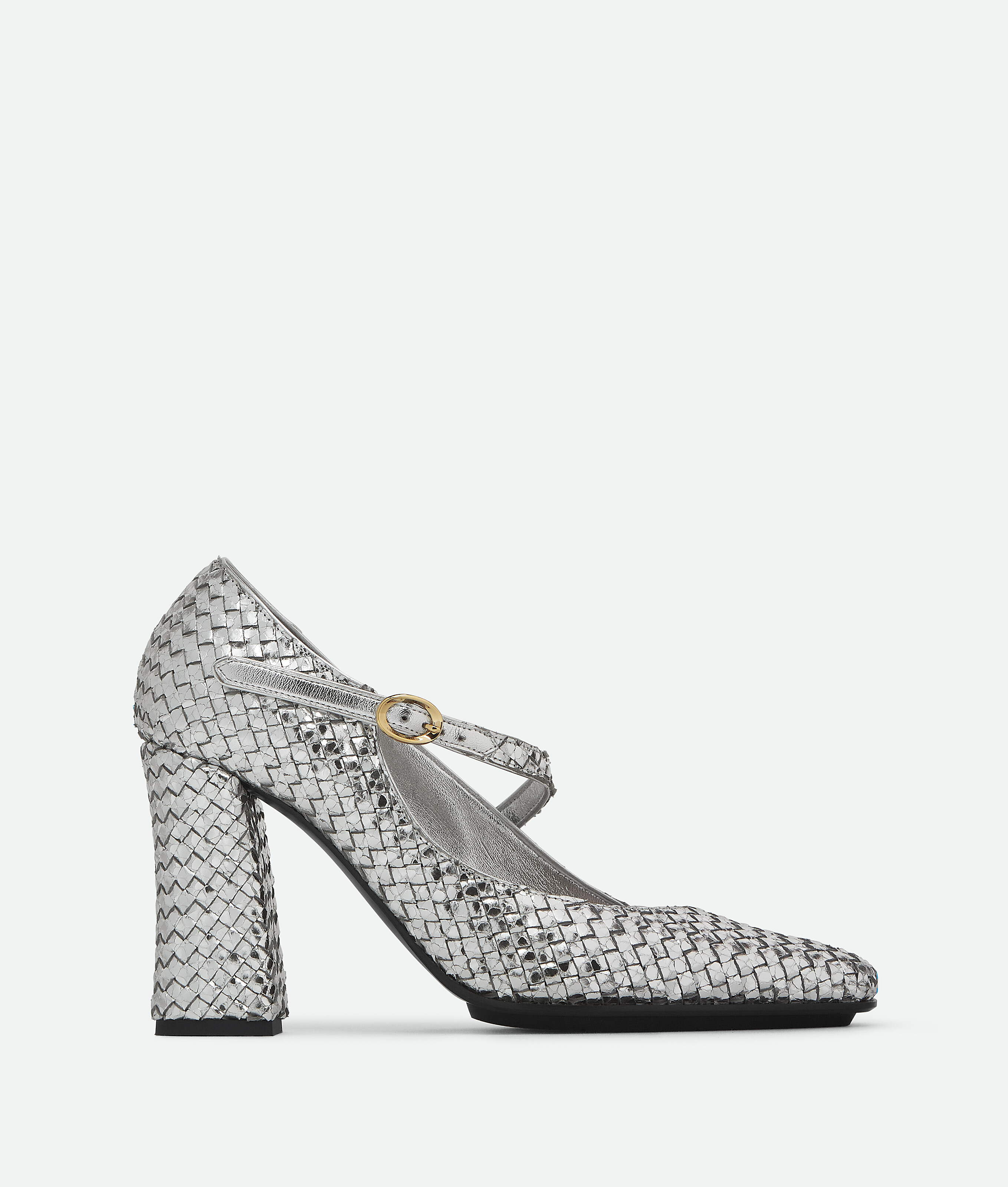 Shop Bottega Veneta Step Pump In Silver