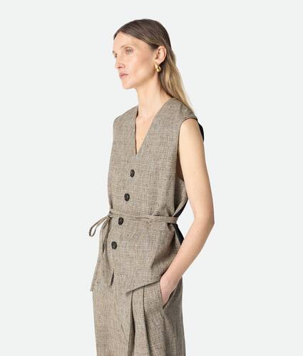 Gilet en viscose mouchetée