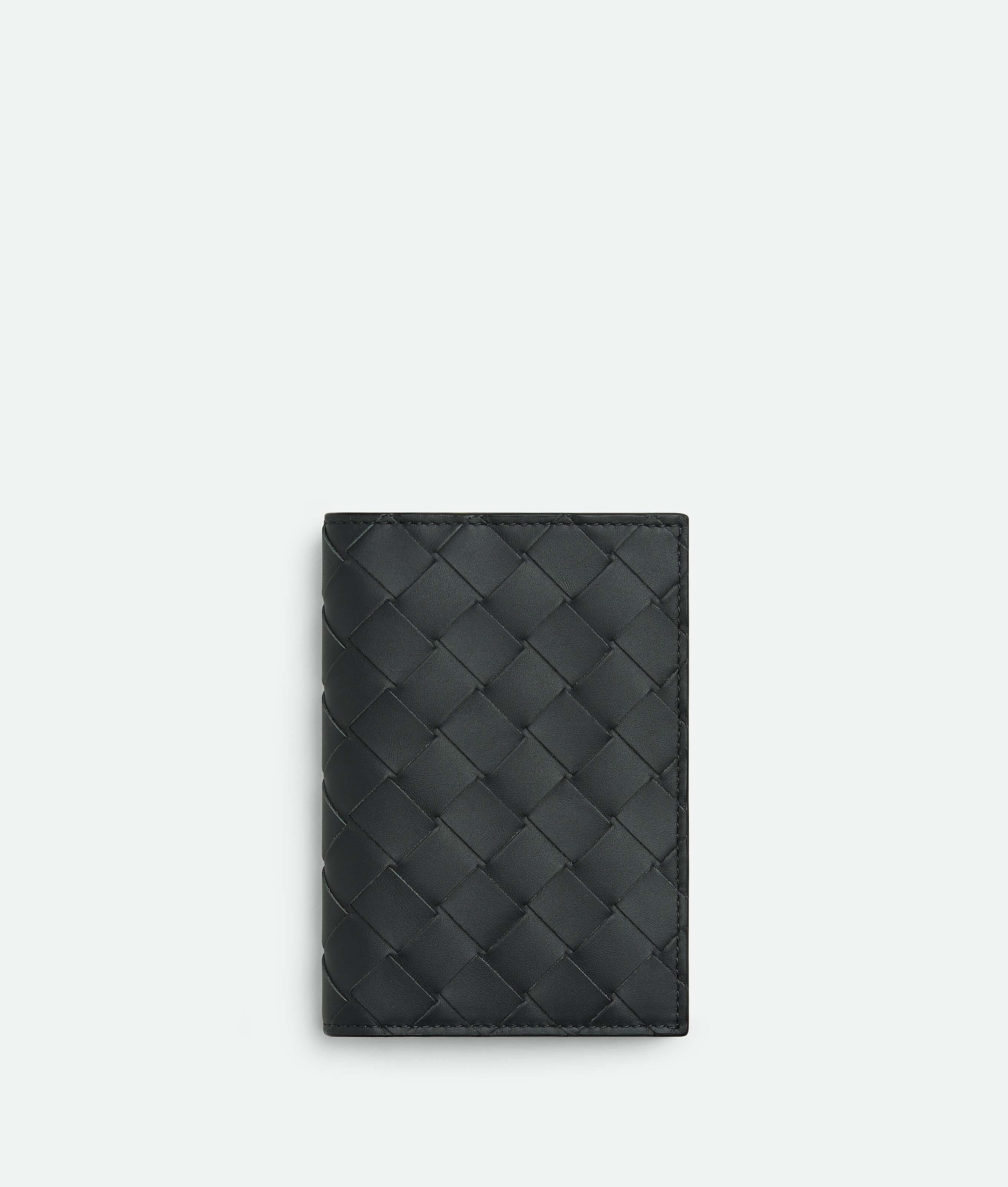 Bottega Veneta Intrecciato Passport Case In Ardoise/deep Pacific