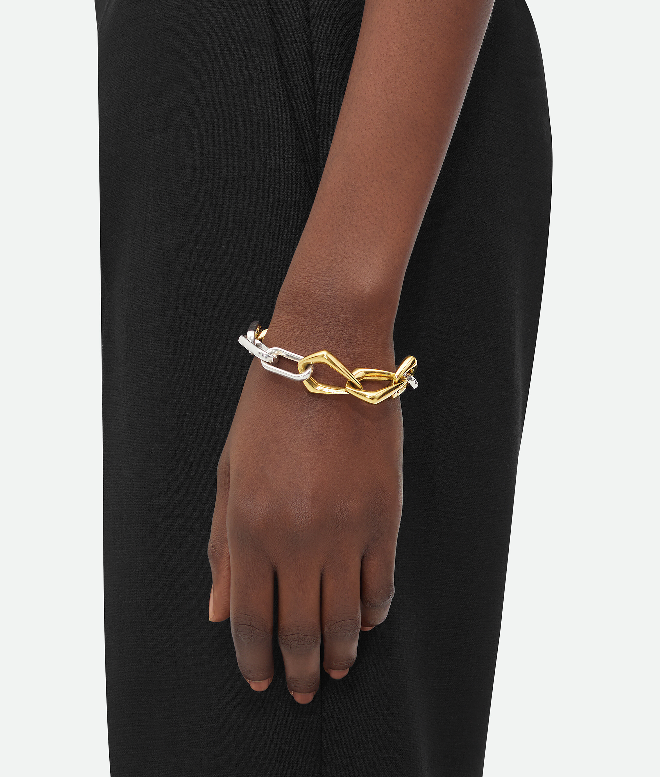 Bottega Veneta Chain Bracelet - Silver/yellow Gold - Woman - M