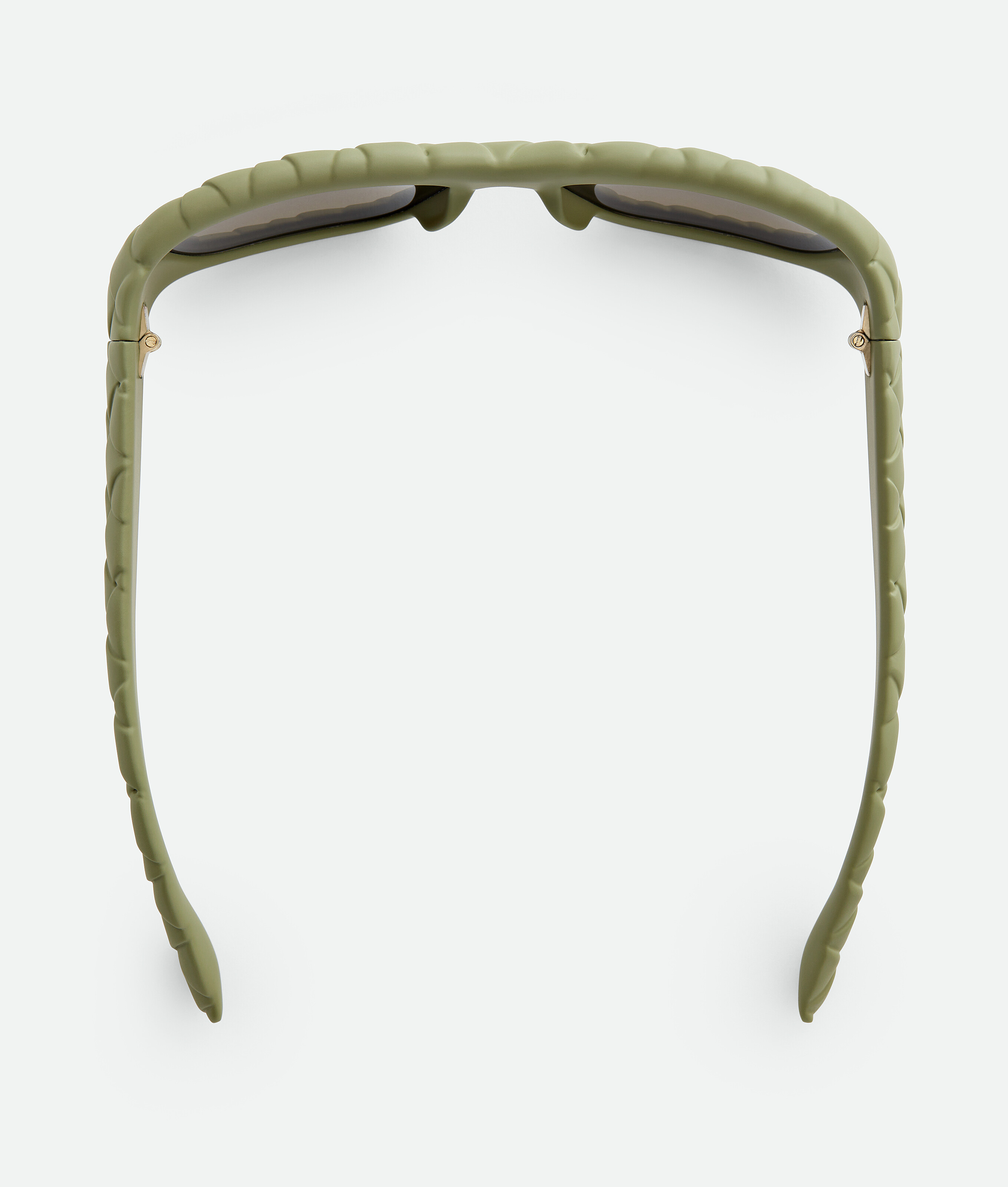 Shop Bottega Veneta Intrecciato Rectangular Sunglasses In Green