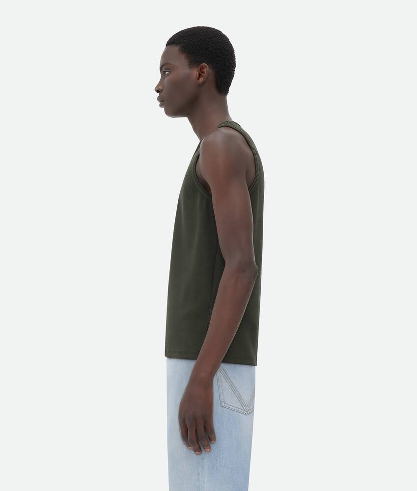 Bottega Veneta® Men's Slim Fit Cotton Stretch Ribbed Tank Top in Dark  green. Shop online now.