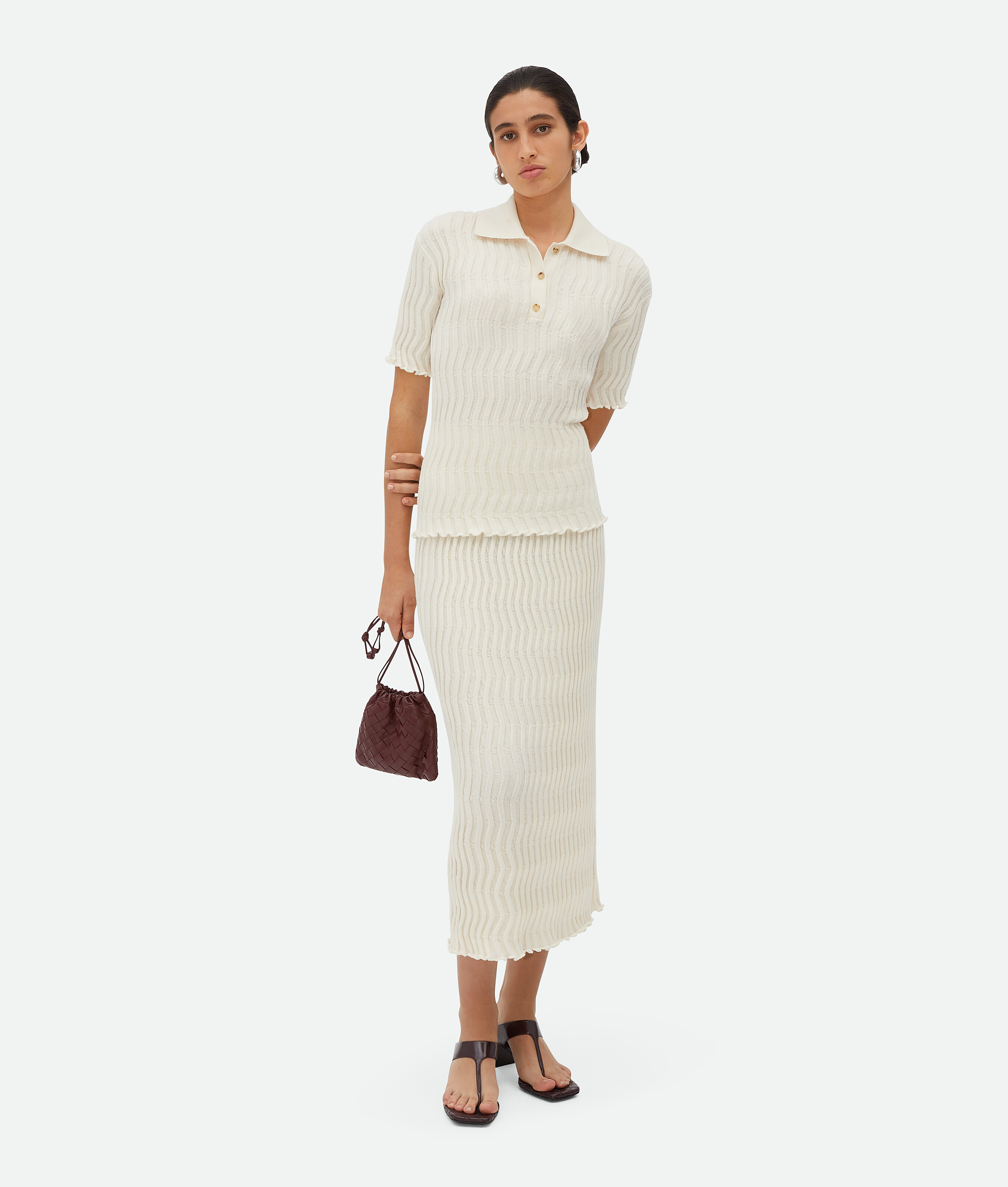 Bottega Veneta Ribbed Wool Skirt - String - Woman - XS - Wool