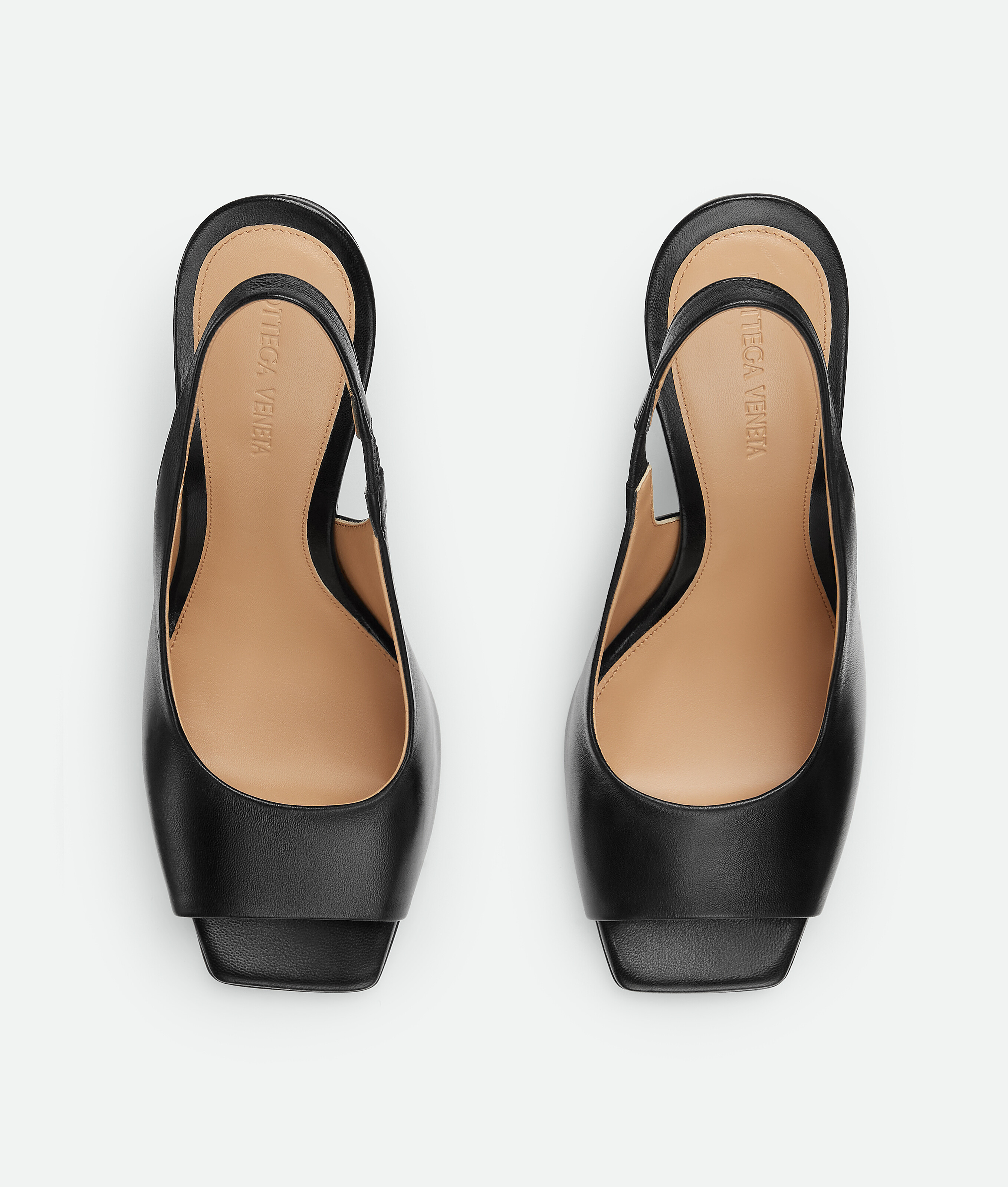 Bottega Veneta Leather Knot Slingback Heels 90 In Black