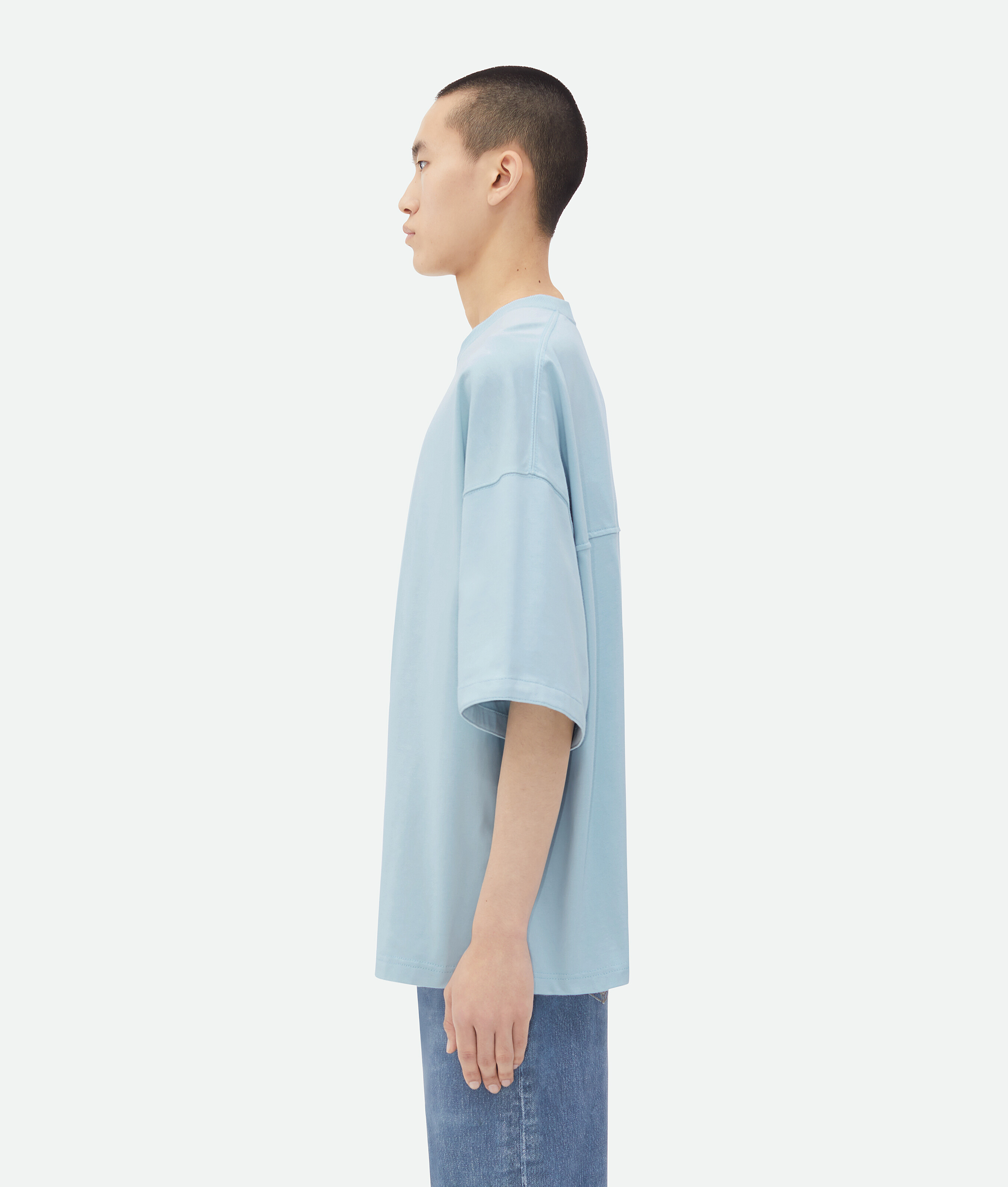 Shop Bottega Veneta Jersey Oversized T-shirt In Blue