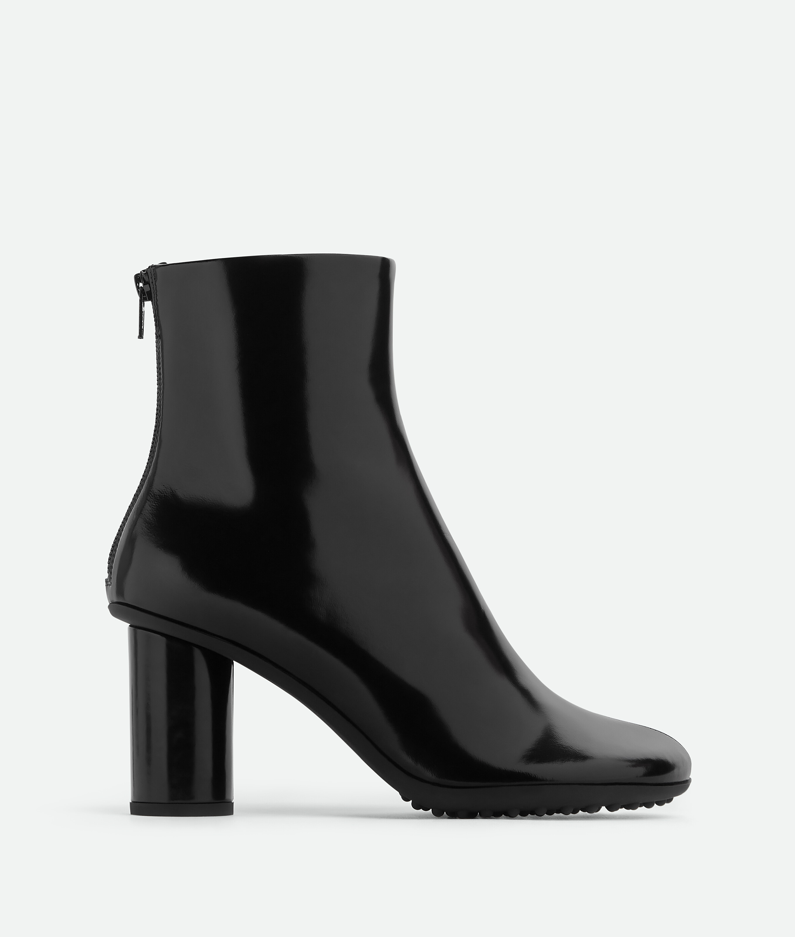 Bottega Veneta Tube Heel Atomic Leather Booties 10cm In Black