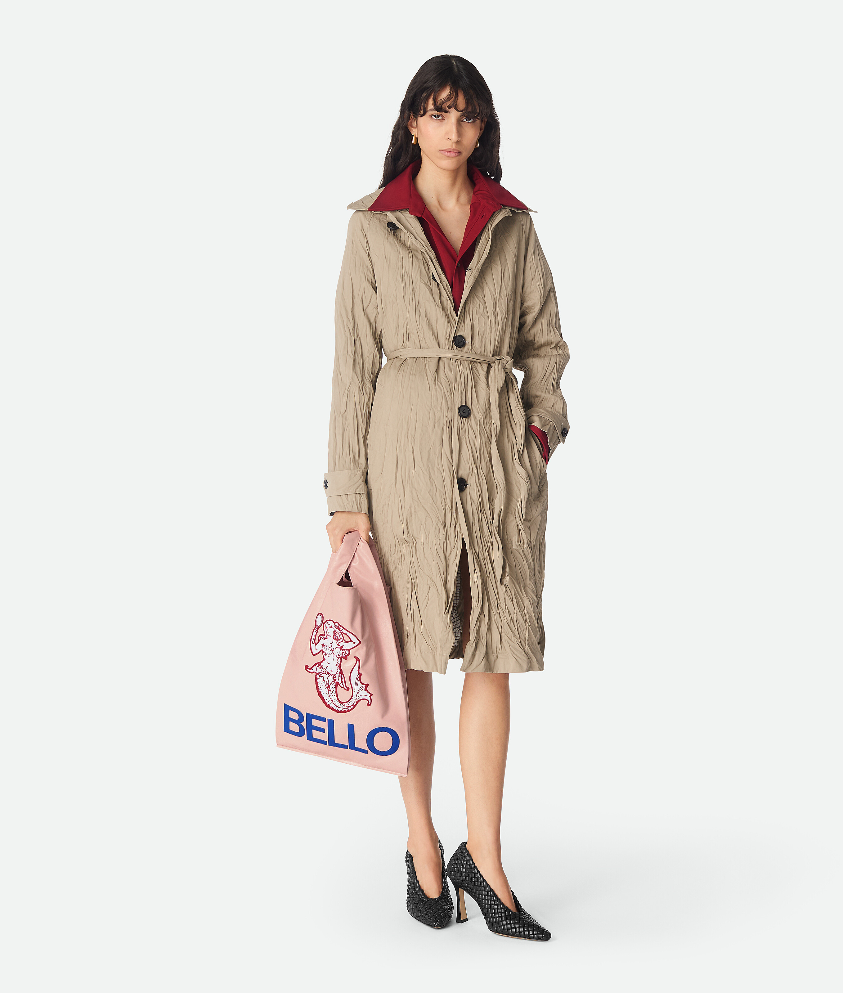 Bottega Veneta Tote Supermercato In Pink/cobalt/nail Polish