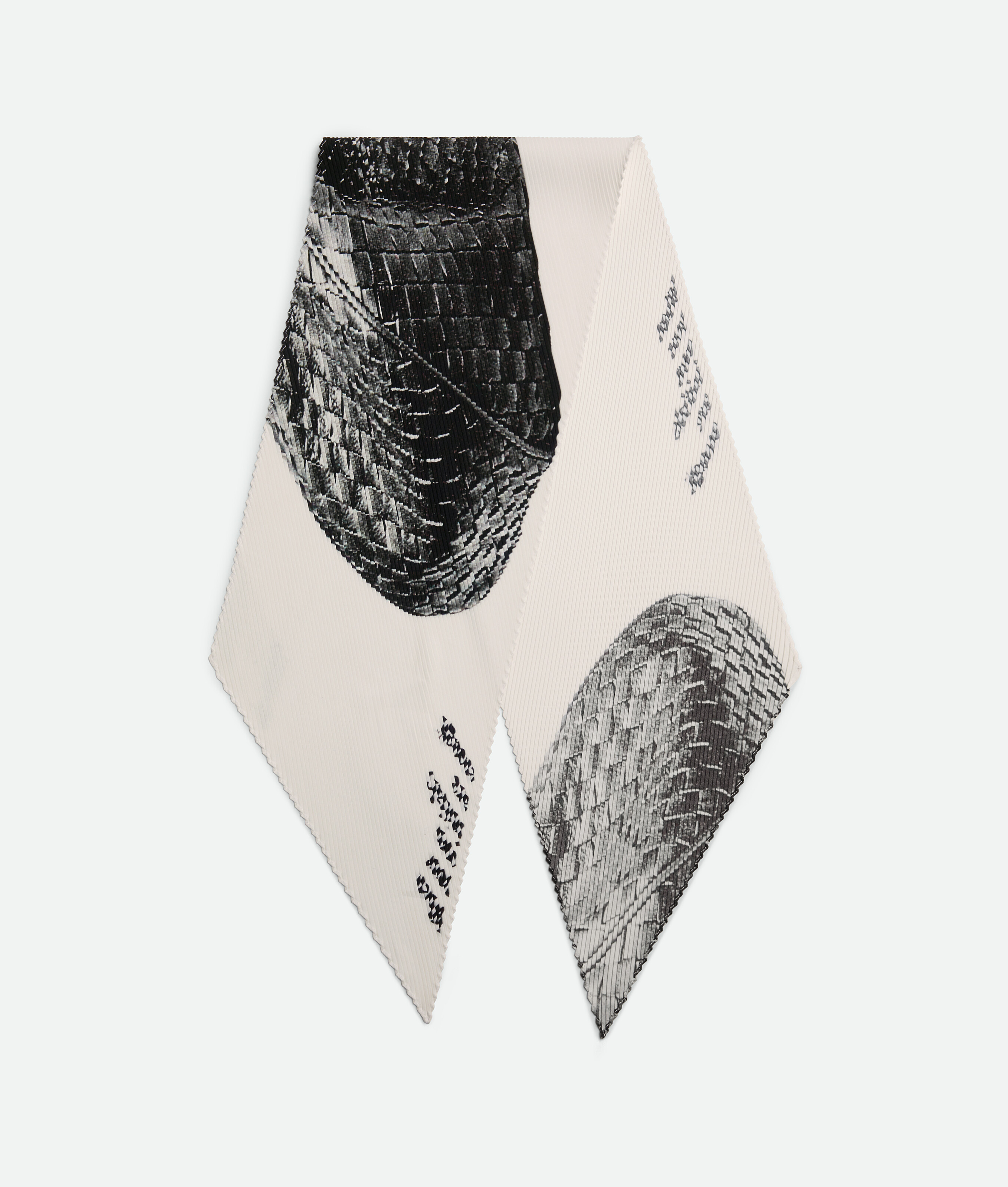 Bottega Veneta Foulard Plissé Et Imprimé - Chalck/black - Femme - Soie