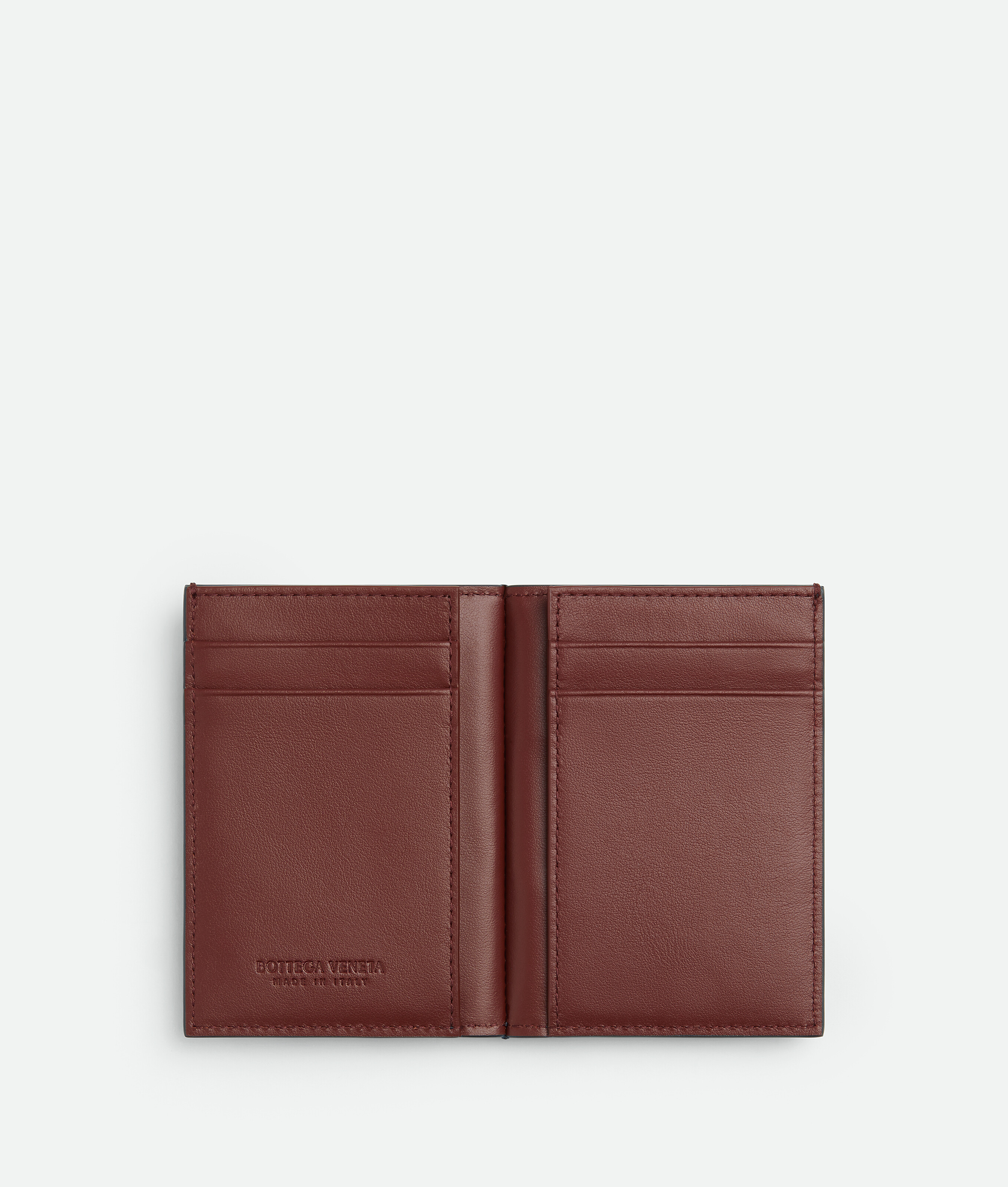 Bottega Veneta Cassette Slim Flap Card Case In Space/sapele