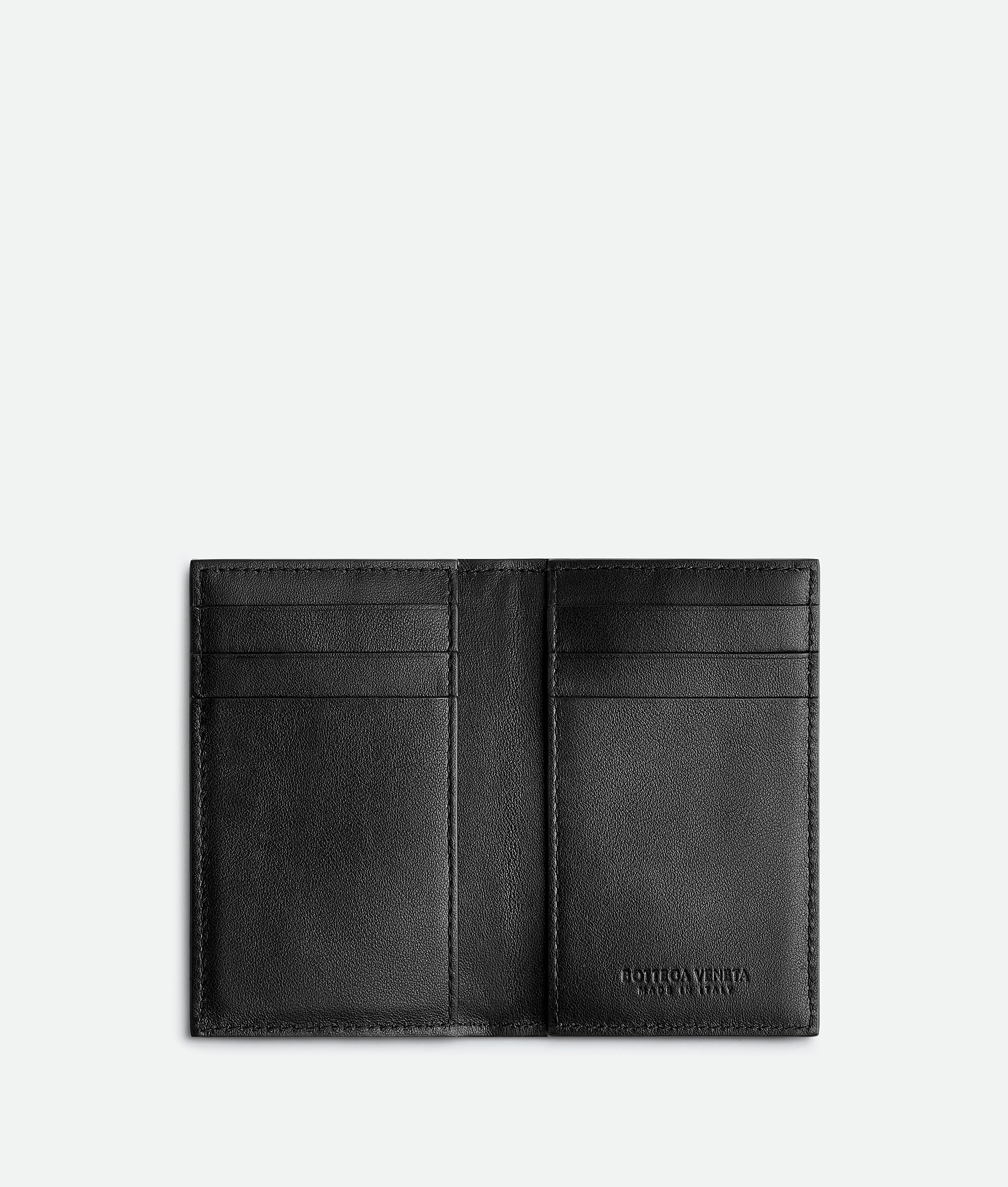 Bottega Veneta Cassette Flap Card Case In Black