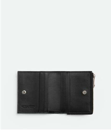 Intrecciato Bi-Fold Wallet With Zip