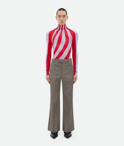 Display a large version of the product image 1 - Light Cotton Twisted Stripe Turtleneck