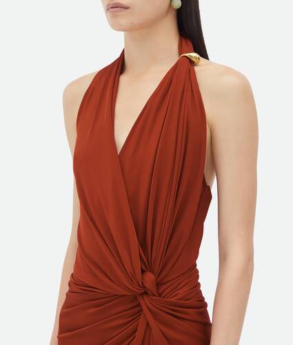 BOTTEGA VENETA Stretch-silk satin midi shirt dress