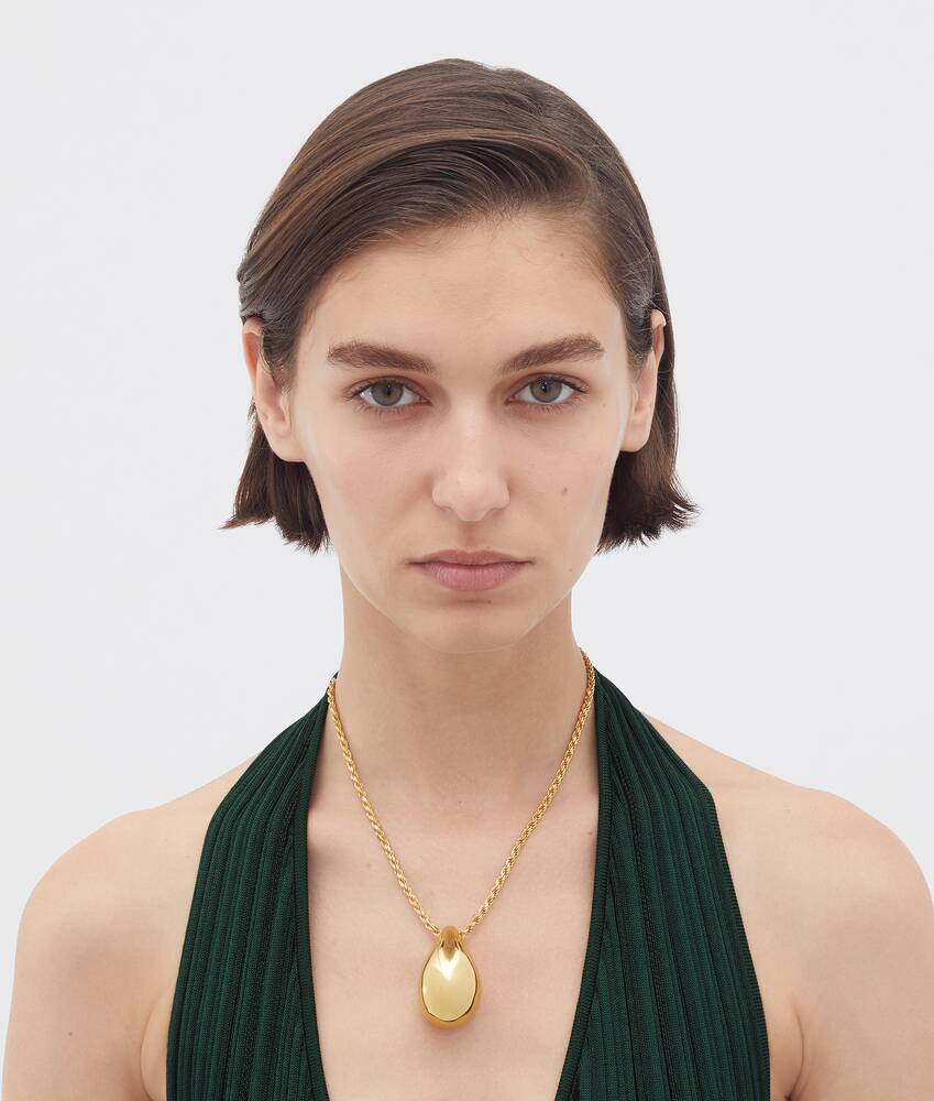 Bottega Veneta® Women's Drop Necklace in Yellow gold. Shop online now.